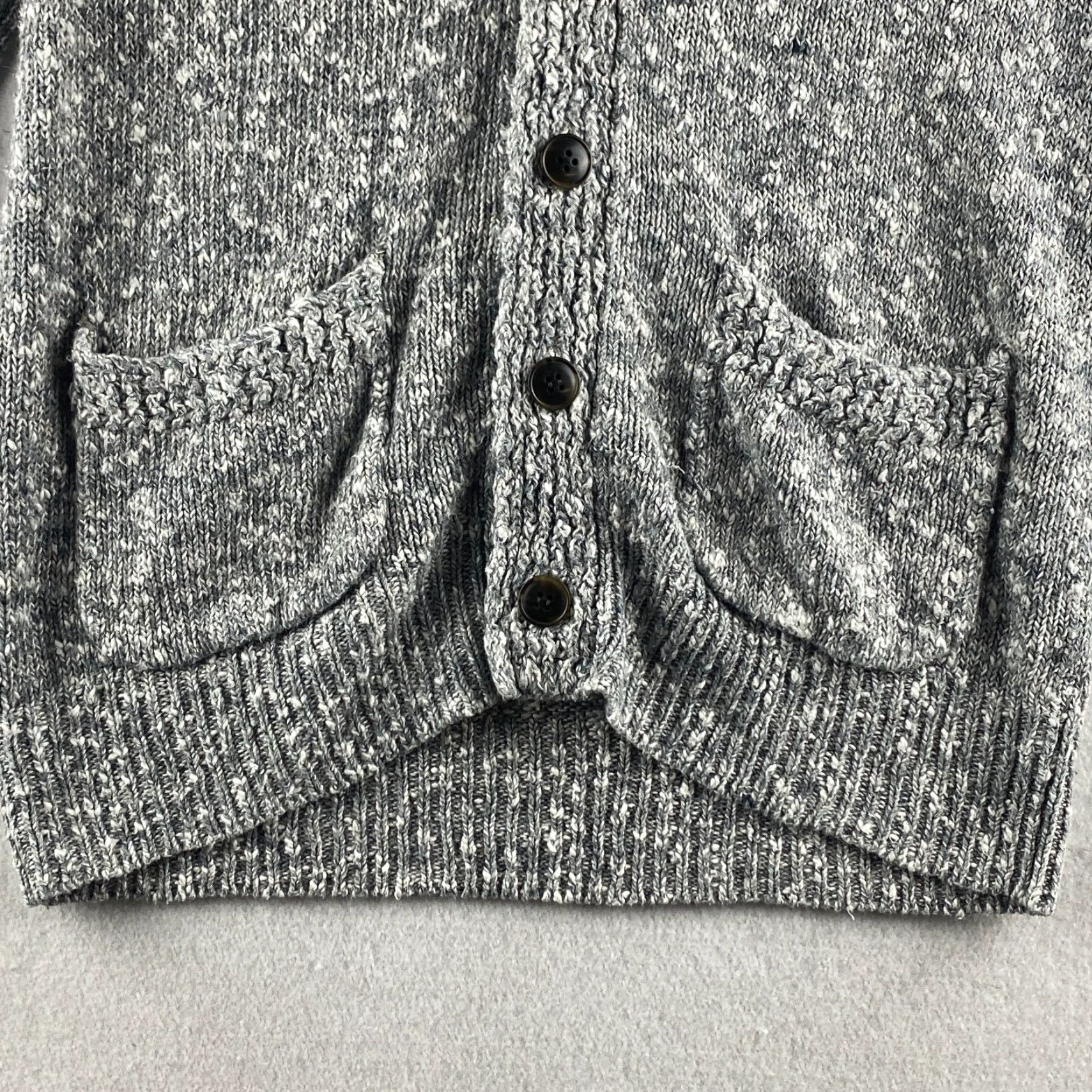 Club Monaco Club Monaco Sweater Womens XS Gray Cardigan Button Front Double Pockets Linen Cotton Blended Fabric Modern Womens Size XS / US 0-2 / IT 36-38 - 3 Thumbnail