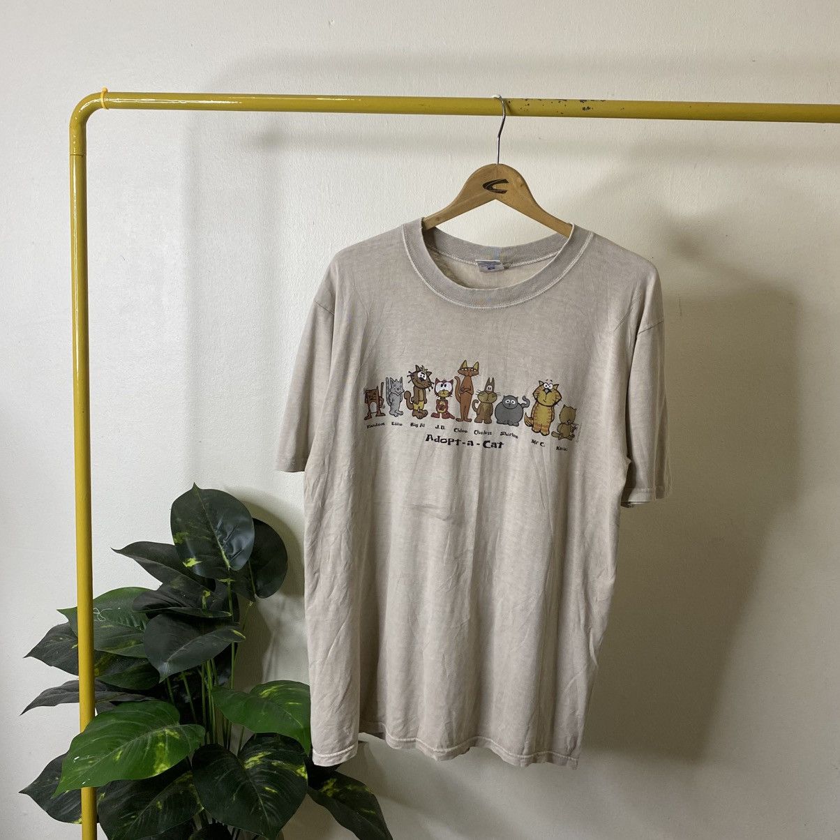 Vintage 2000s Crazy Shirt Adopt A Cat Mirror Print T Shirt Size US M / EU 48-50 / 2 - 1 Thumbnail