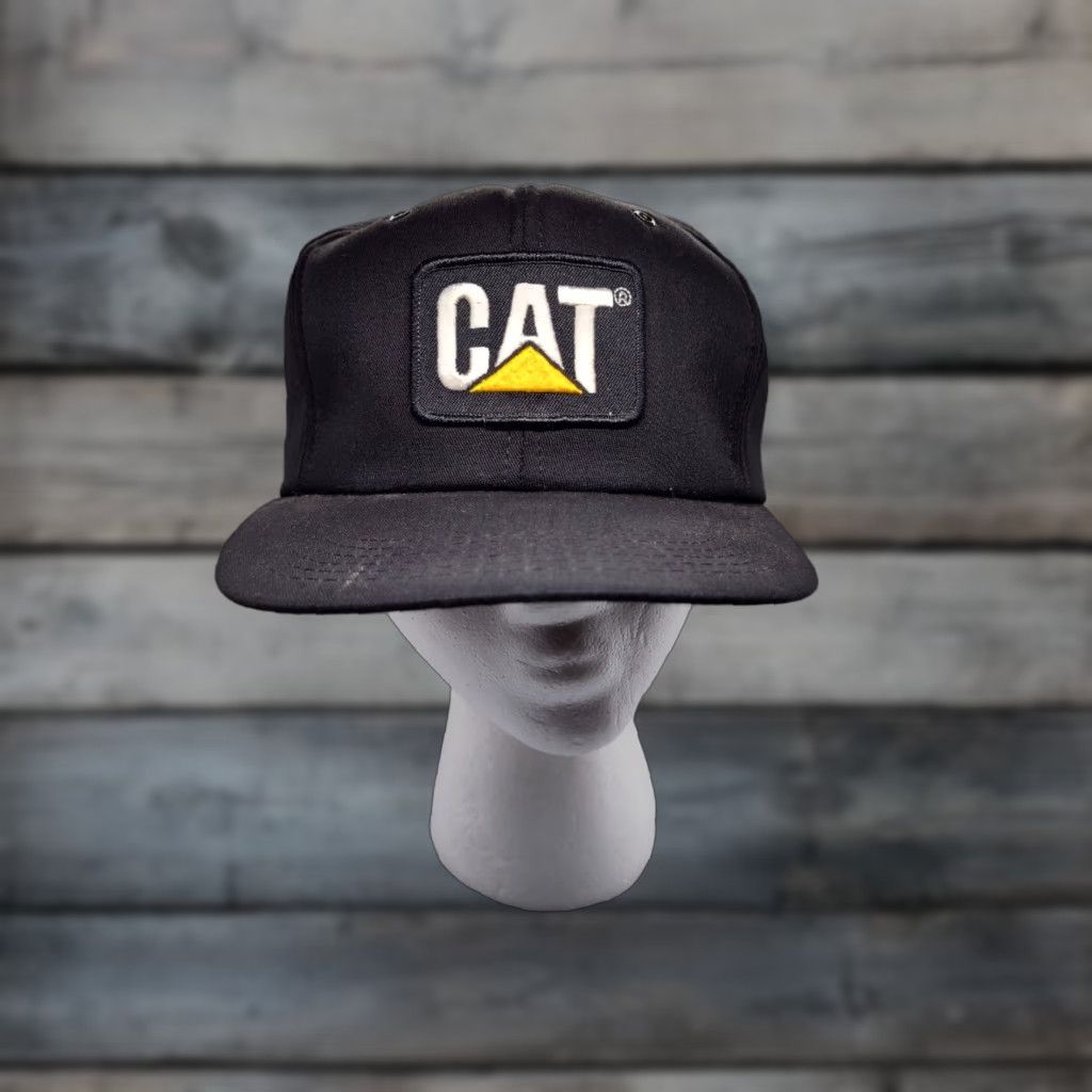 Vintage VINTAGE Tonkin CAT Caterpillar Cap Hat Foam Black Snapback Unisex Adults Adjustable - 90s Logo Size ONE SIZE - 1 Thumbnail