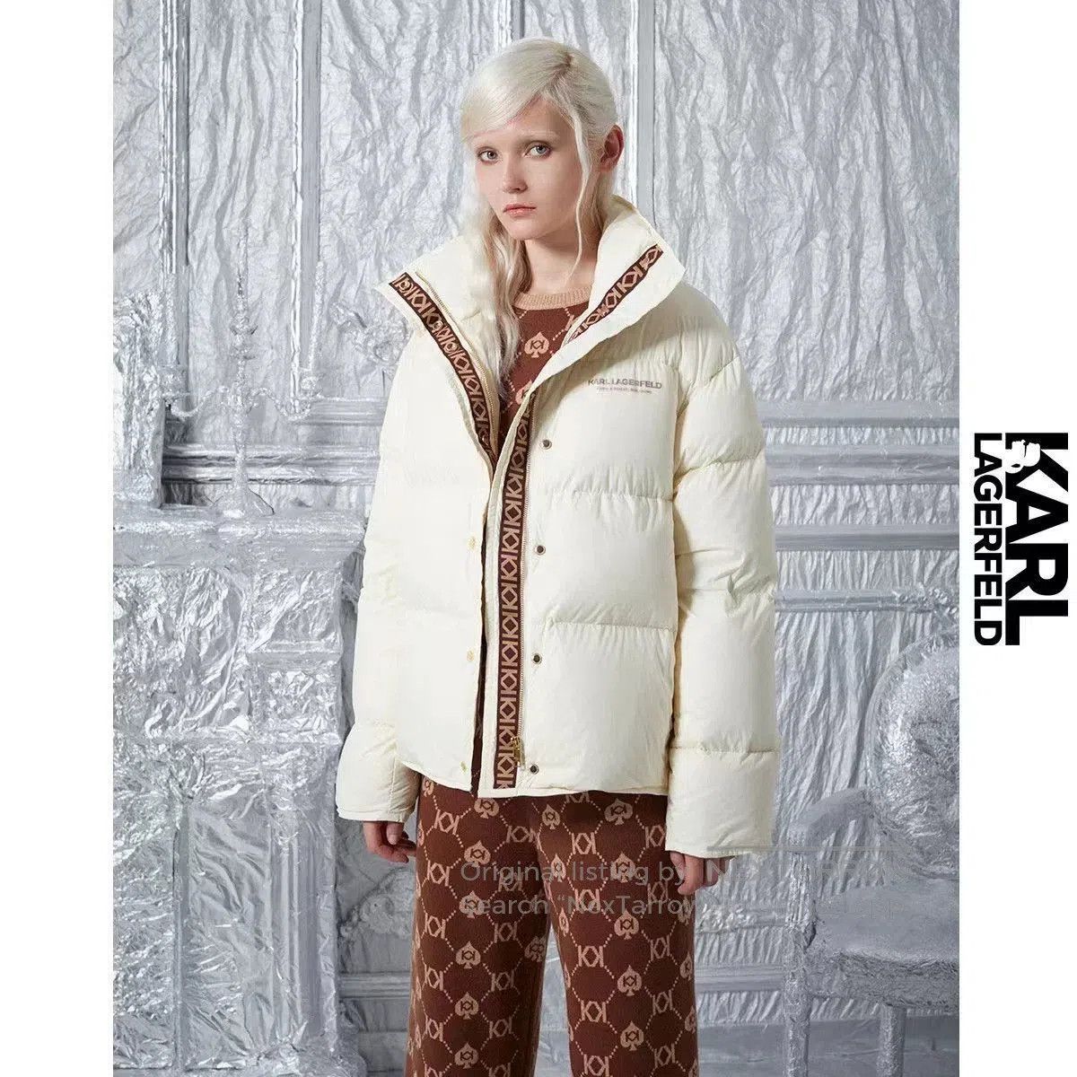 Karl Lagerfeld Karl Lagerfeld Double K Puffer Jacket. Size M / US 6-8 / IT 42-44 - 3 Thumbnail