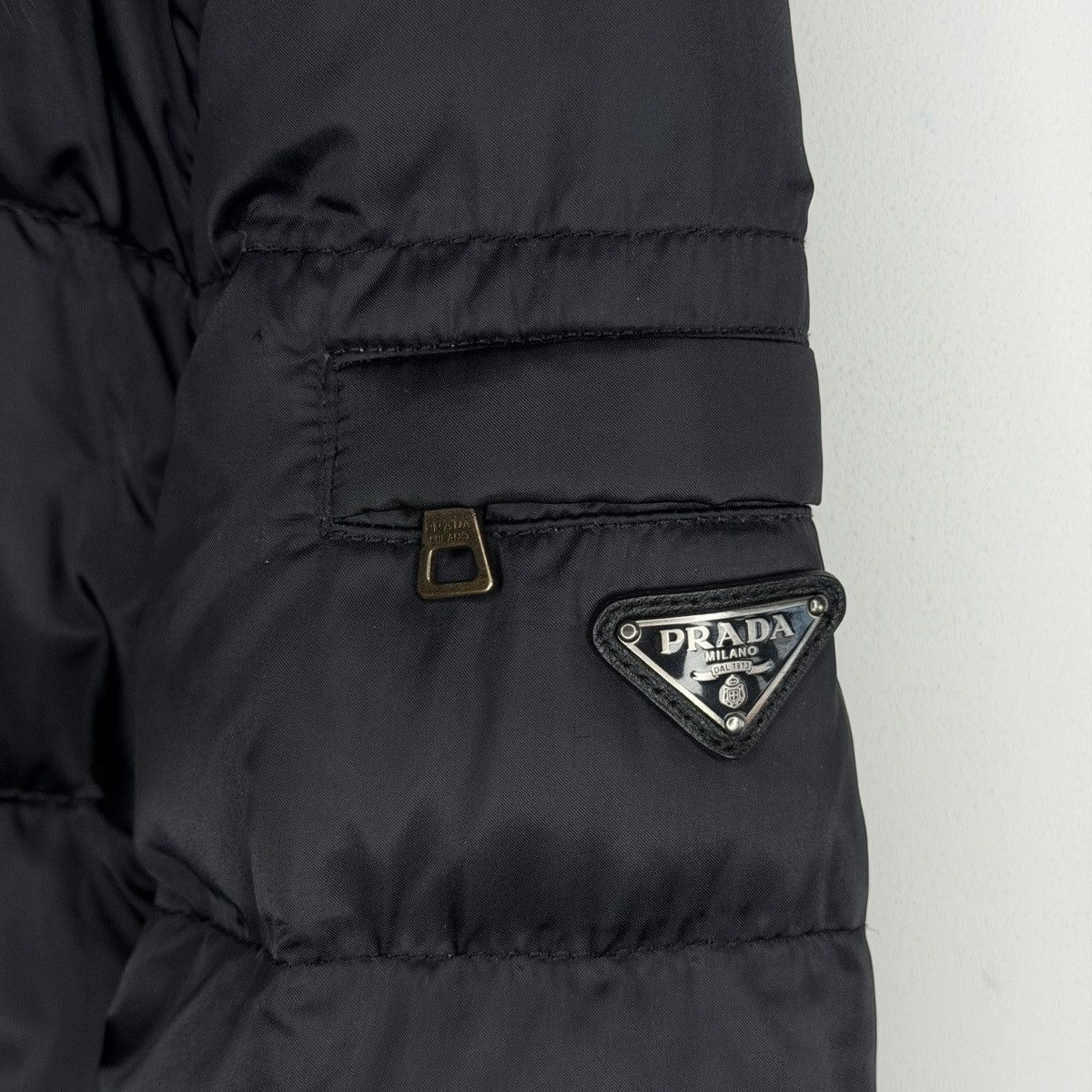 Prada Goose Down Black Fox Fur Puffer Coat Jacket 38 Milan Size XS / US 0-2 / IT 36-38 - 5 Thumbnail