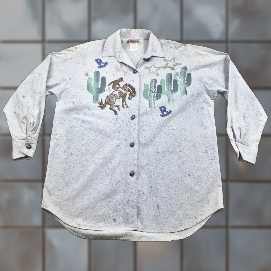 Vintage VINTAGE Little Canyon Alley by Marcy M.E. Shirt Womens XL Blue Western Tunic USA Size XL / US 12-14 / IT 48-50 - 1 Thumbnail