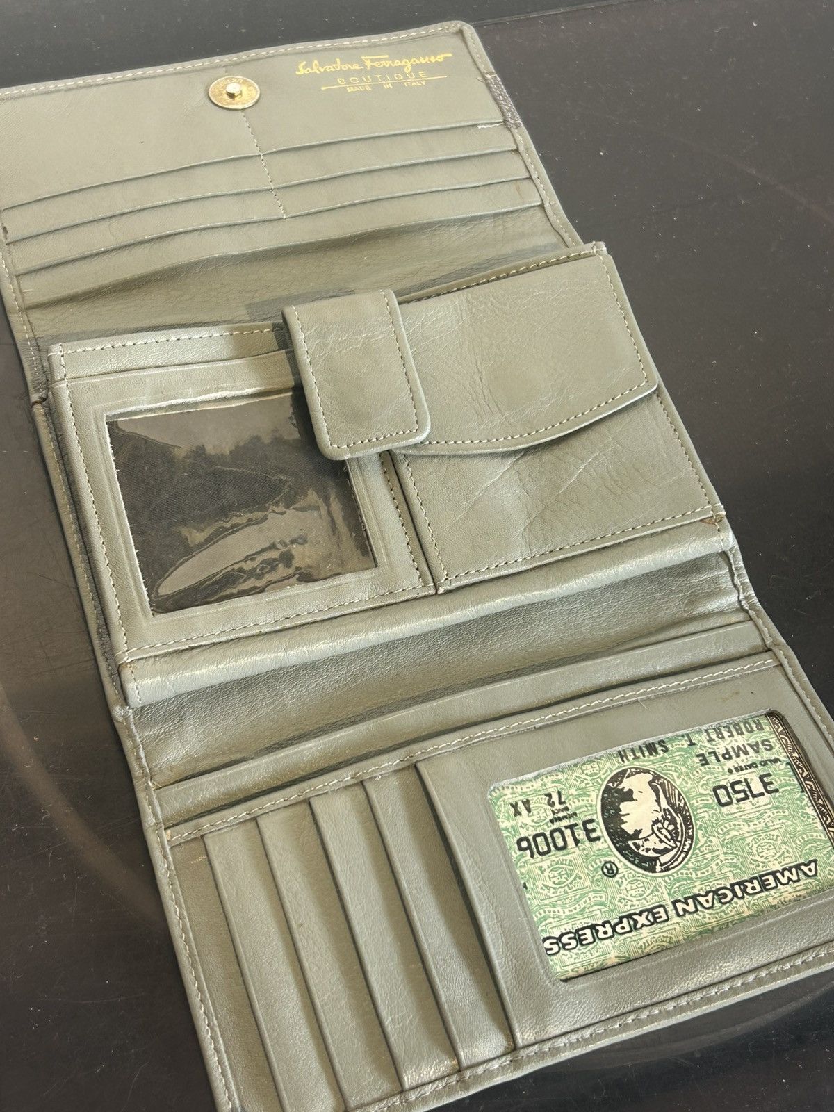 Salvatore Ferragamo Ferragamo Vintage Leather Gray Wallet Size ONE SIZE - 8 Thumbnail