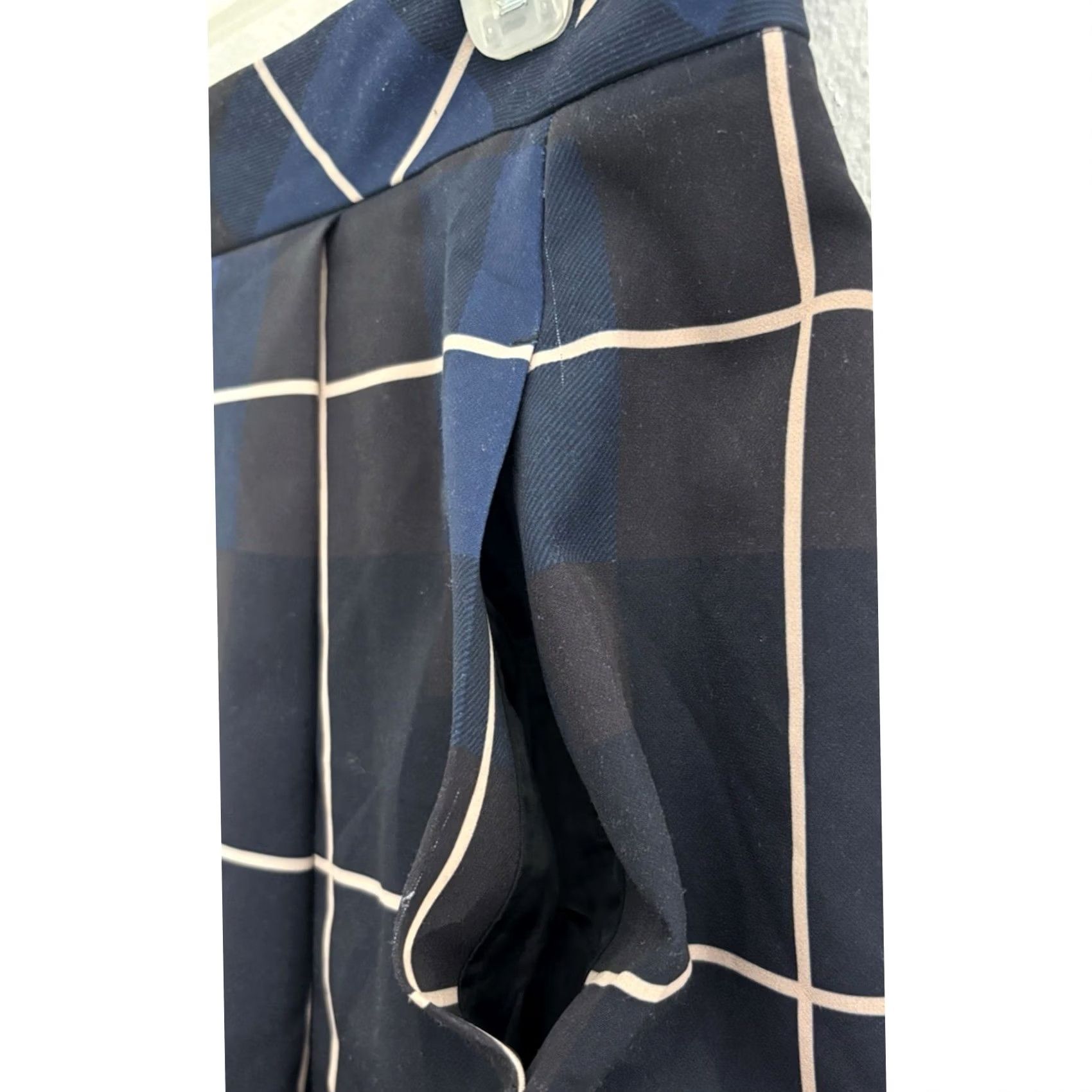 Marella Marella Skirt Blue Plaid Lined High Rise 8 Women Italy Workwear Casual Knee Length Polyester Zip Pattern Vintage No Size 30" / US 8 / IT 44 - 7 Thumbnail