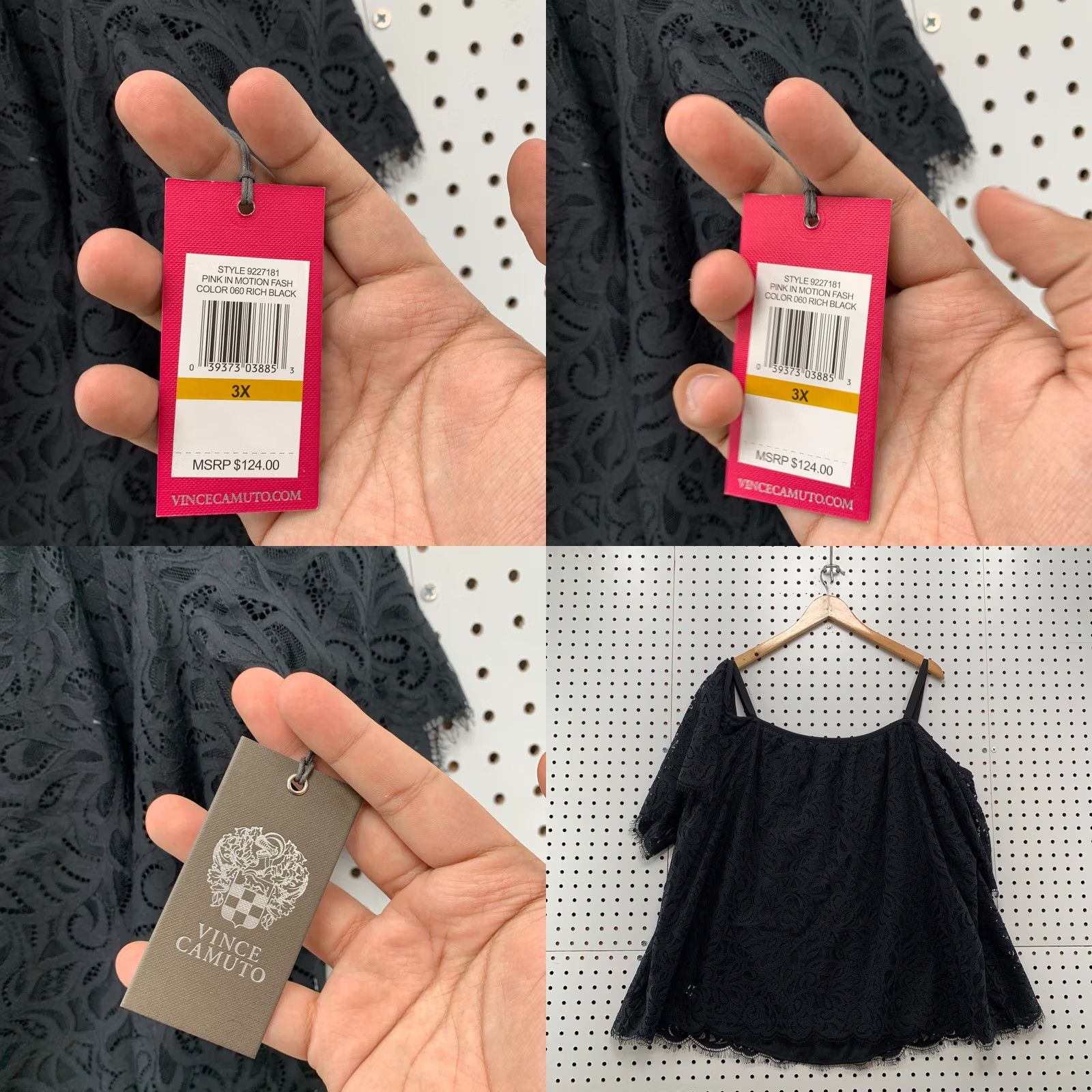 Vince Camuto Vince Camuto Black 3X Pale Dahlia Lace Cold Shoulder Top Womens NWT 24 Size XXL / US 16-18 / IT 52-54 - 10 Thumbnail
