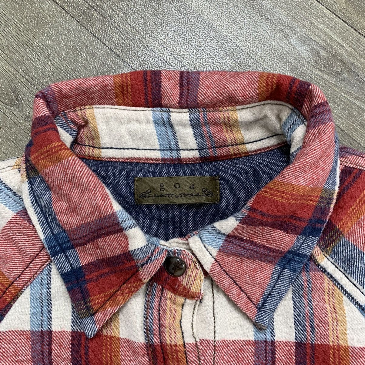 If Six Was Nine × Japanese Brand × Le Grande Bleu (L.G.B.) GOA Punk Unfinished Plaid Western Flanel Shirt Size US S / EU 44-46 / 1 - 6 Thumbnail