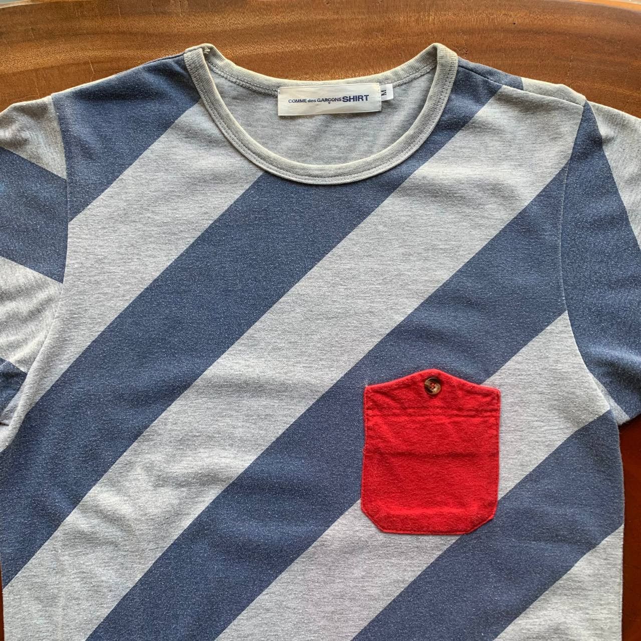 Comme des Garcons Comme Des Garcons Shirt Striped AD2005 Grey Blue Tee Size US M / EU 48-50 / 2 - 3 Thumbnail