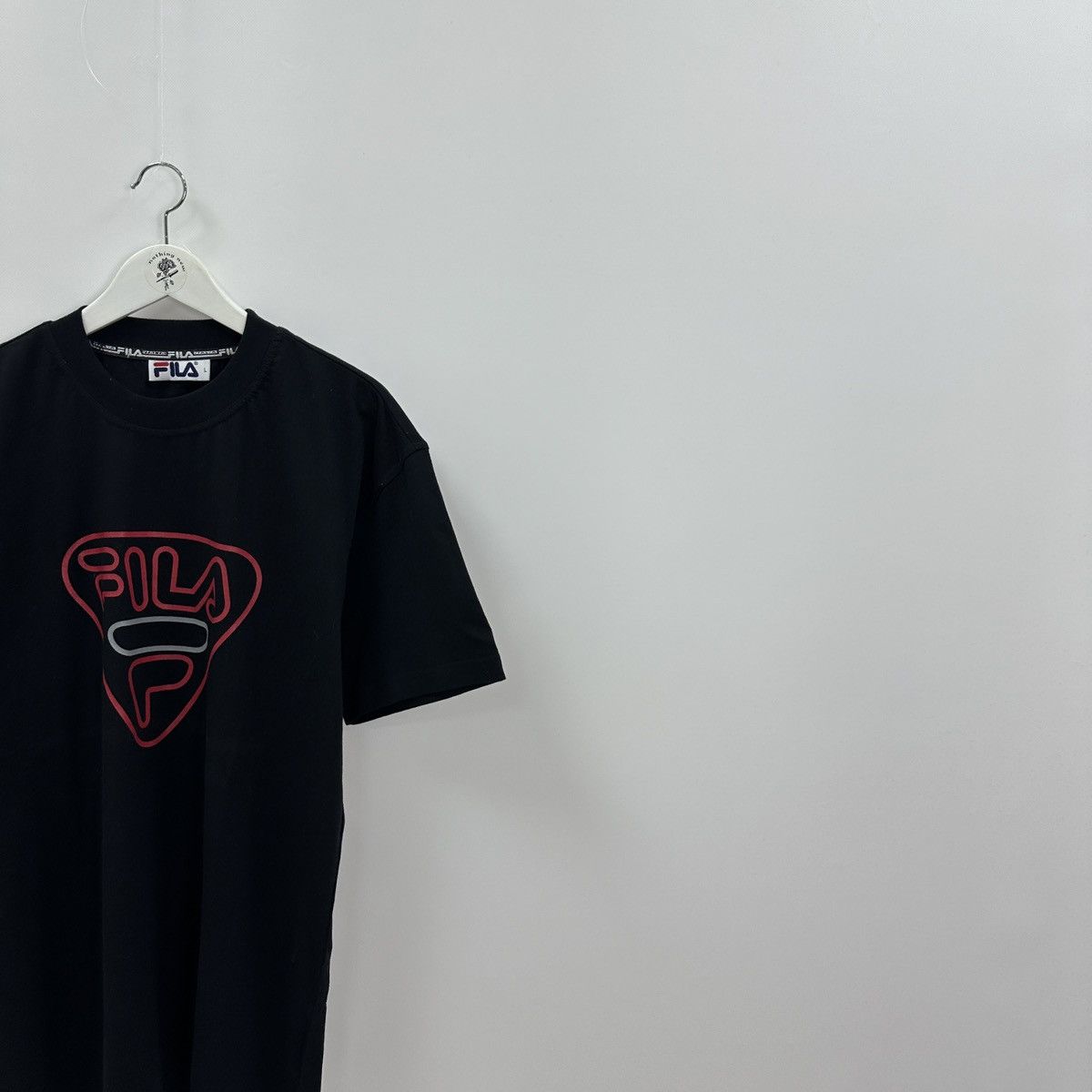 Fila Vintage 00s Fila Oversize big logo blakc tee Italy y2k hype Size US L / EU 52-54 / 3 - 2 Thumbnail