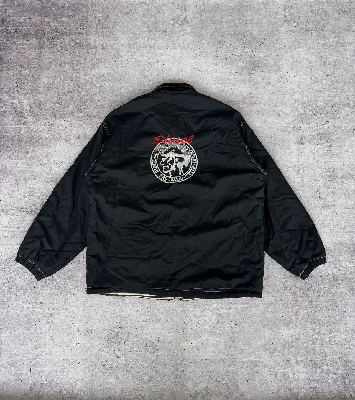 Diesel × Vintage Diesel Vintage Big Logo Black y2k Jacket Size US XL / EU 56 / 4 - 8 Thumbnail