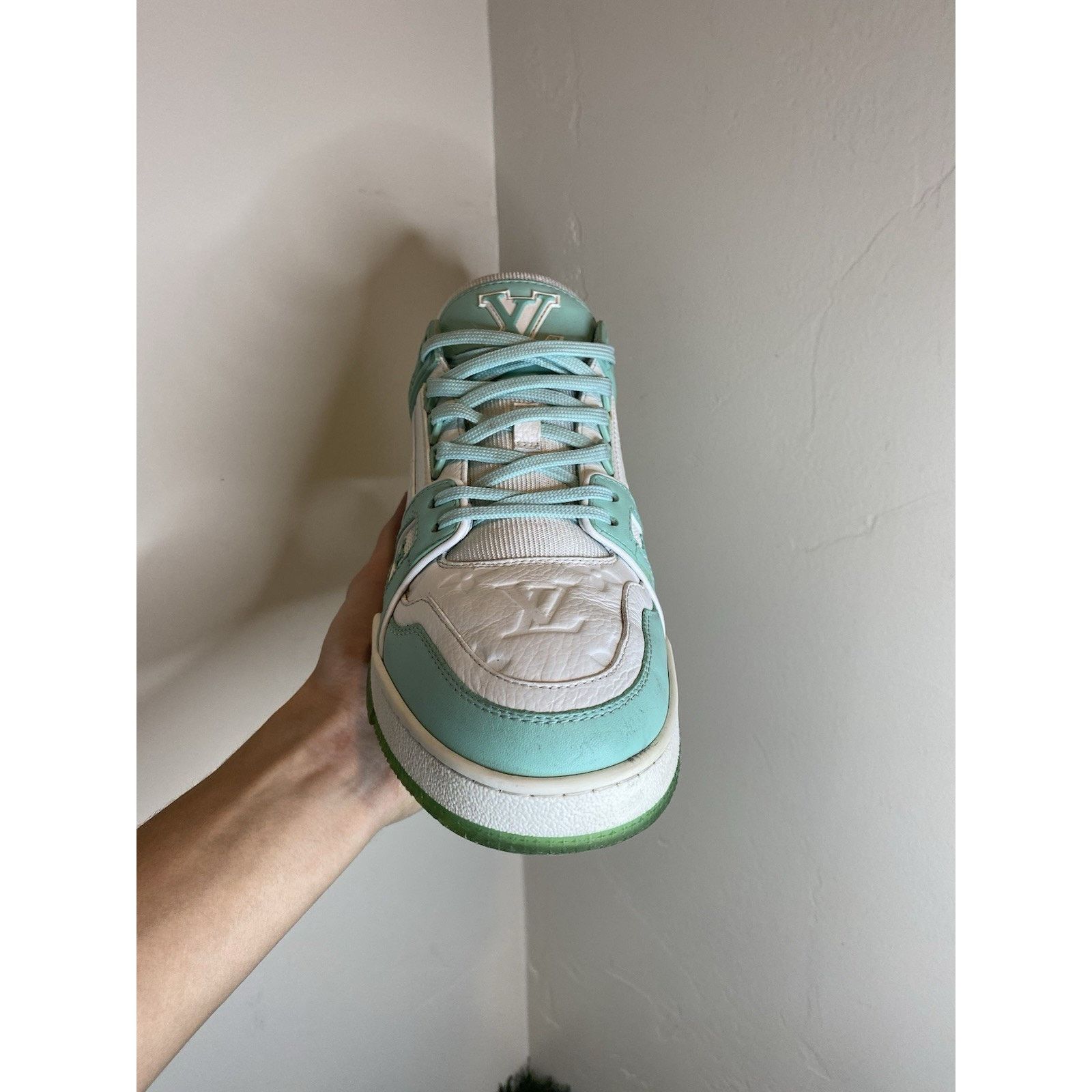 Louis Vuitton Louis Vuitton Trainer Sneakers “Green White” | Size 8.5-9 US Size US 8.5 / EU 41-42 - 4 Thumbnail