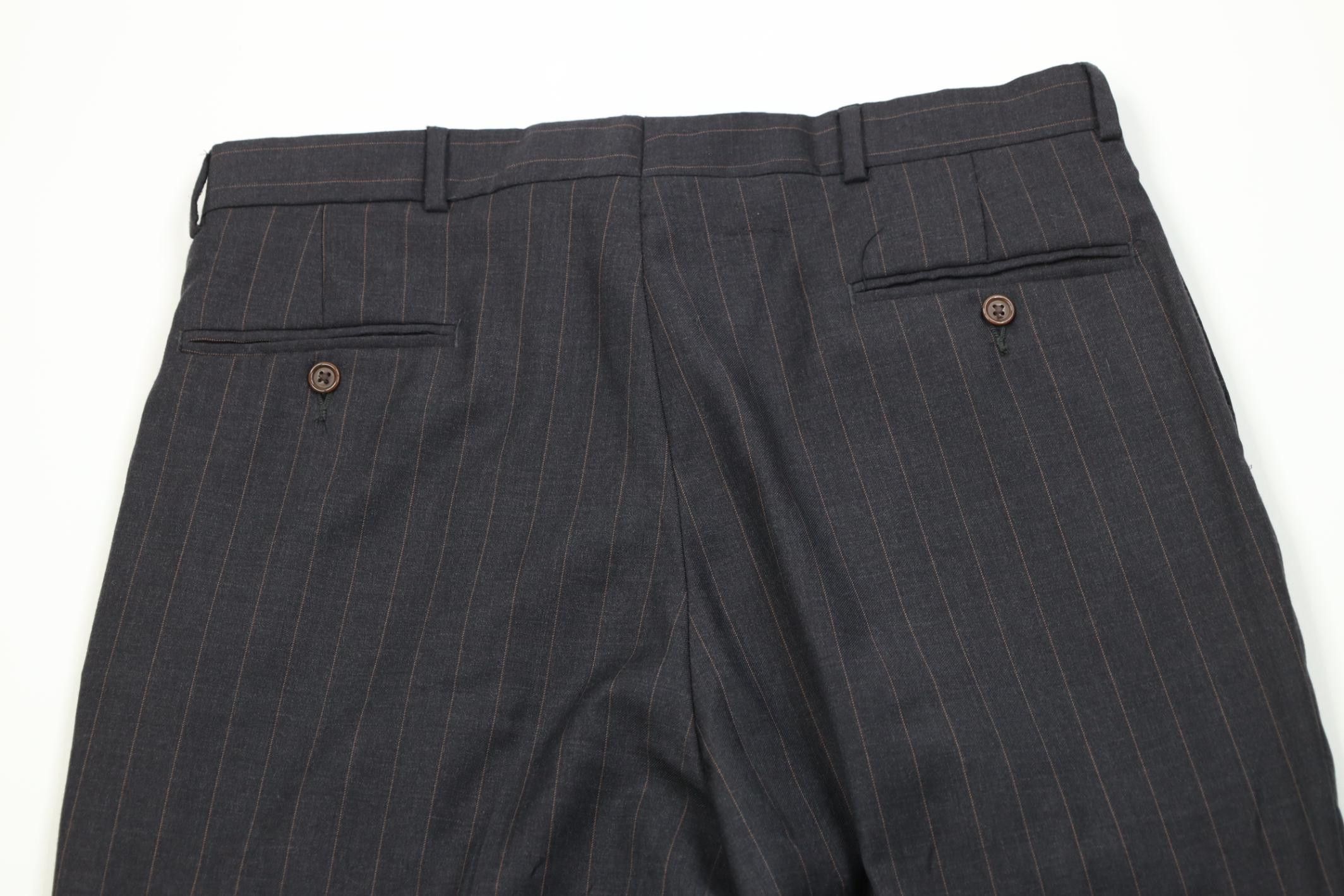 Nautica Vintage 90s Nautica Pinstriped Wide Leg Chino Pants Gray Size US 34 / EU 50 - 10 Thumbnail