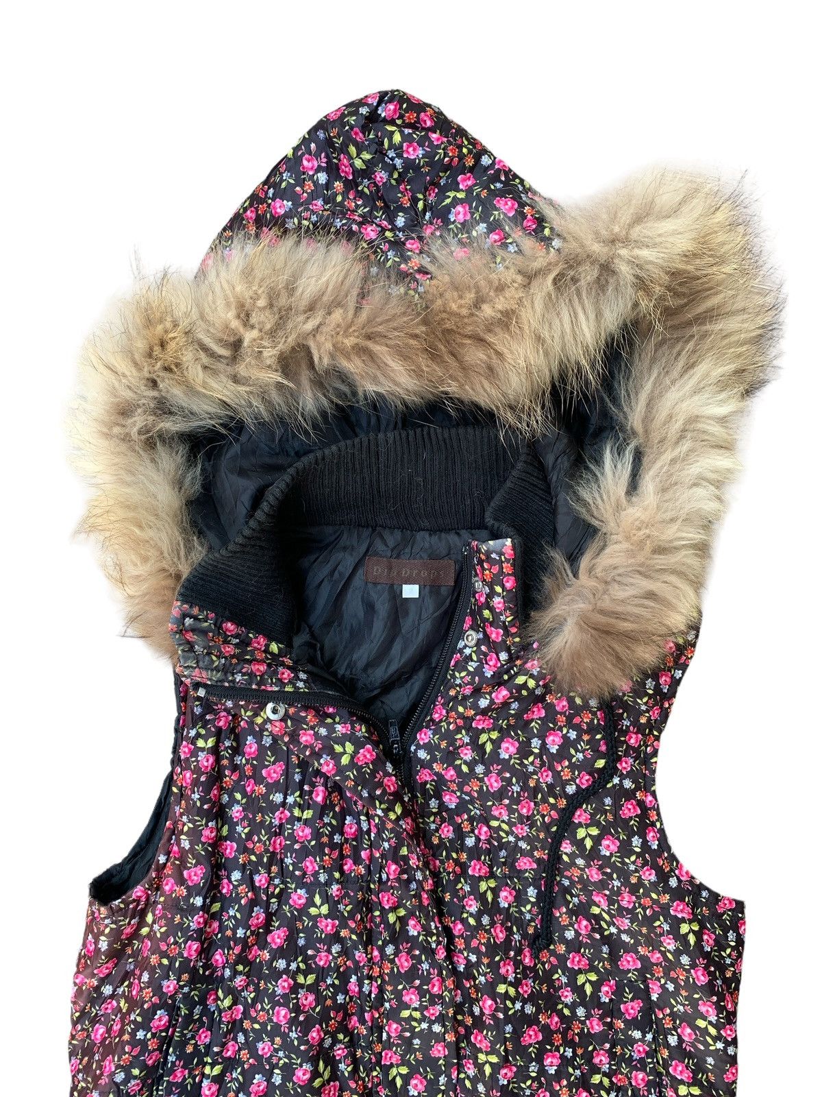 Other 2000s vkei raccoon fur floral puffer vest Size US M / EU 48-50 / 2 - 3 Thumbnail