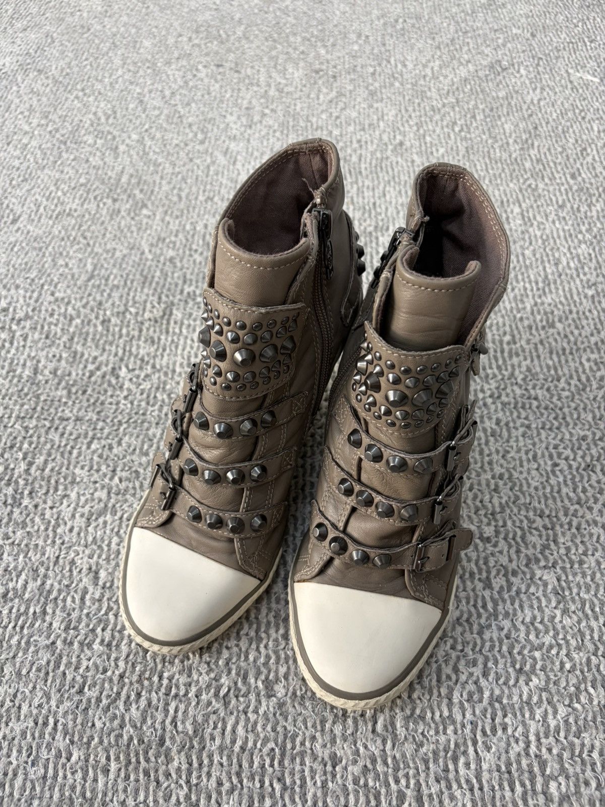 ASH Ash Stud Wedge Genial Buckled Leather Size 38 Size US 8 / IT 38 - 3 Thumbnail