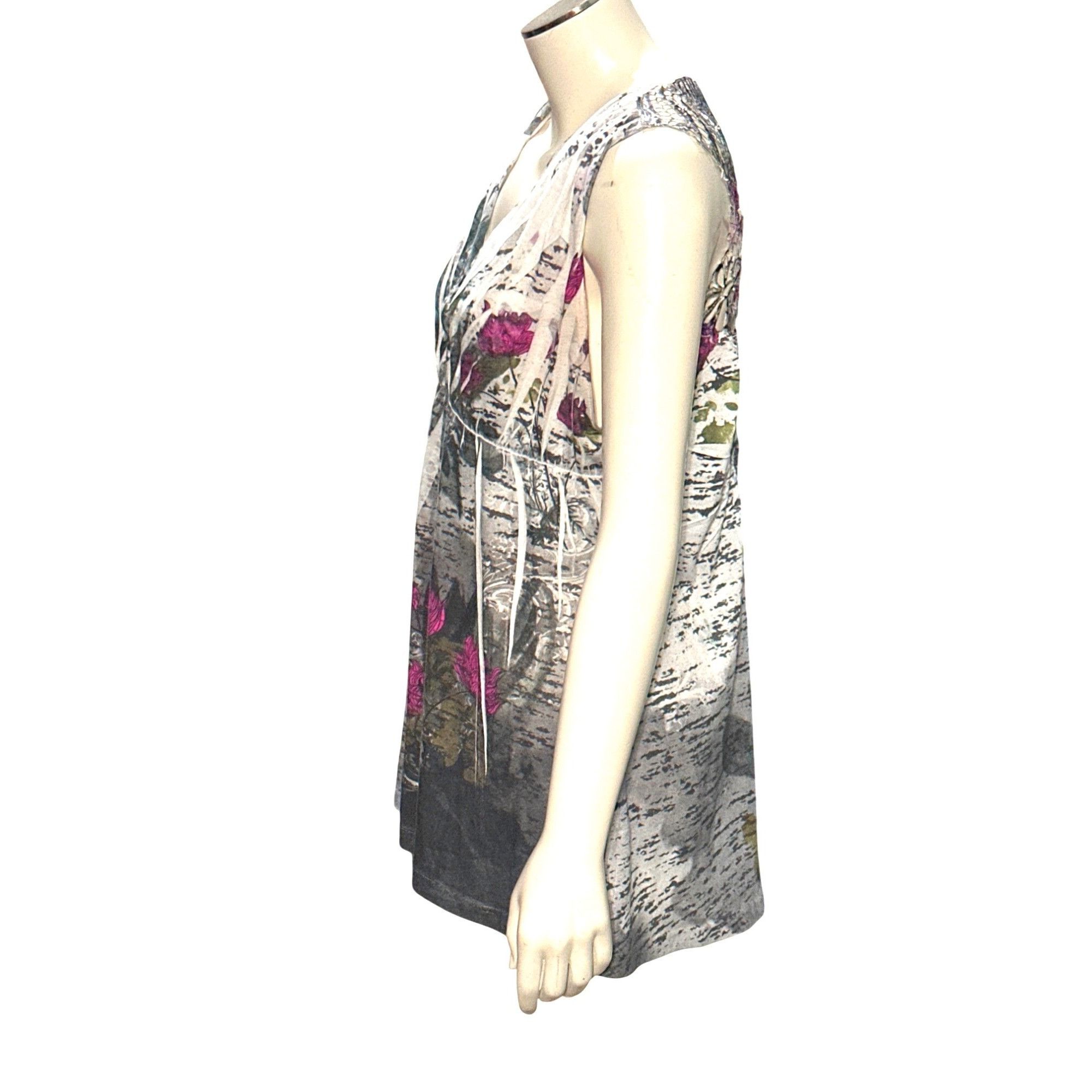 Other CCC Boho Style Floral Print Lace Back Sleeveless Tank Top Si Size XL / US 12-14 / IT 48-50 - 2 Thumbnail