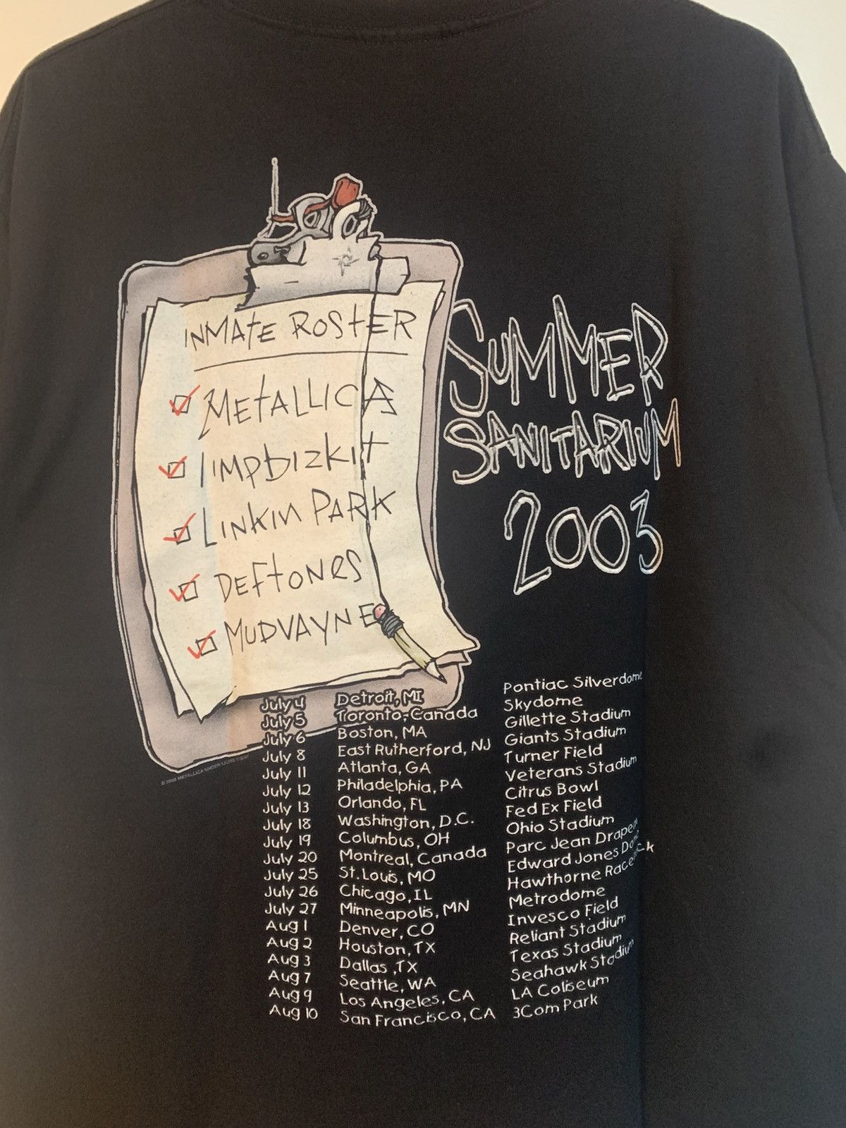 Vintage 2003 Metallica Sanitarium