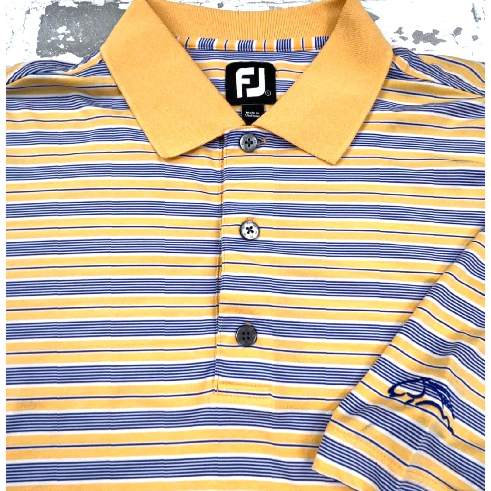 Footjoy FootJoy Polo Shirt Men L Orange Striped Performance Golf FJ Poly Size US L / EU 52-54 / 3 - 2 Thumbnail