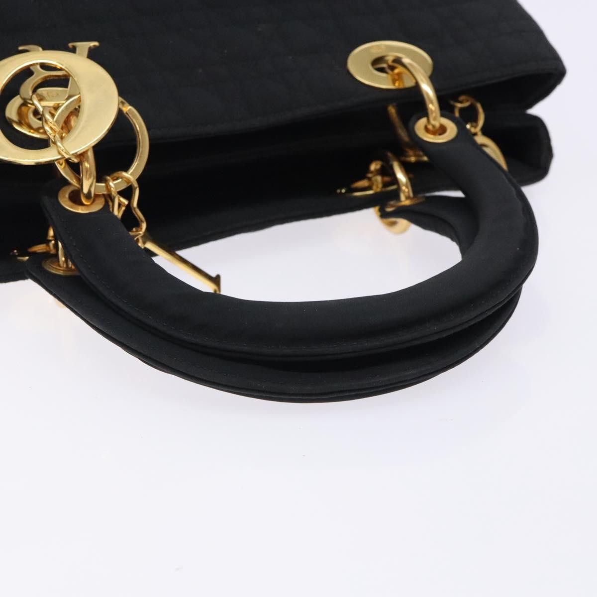 Dior DIOR Canage Hand Bag Nylon Black Gold Size ONE SIZE - 7 Thumbnail