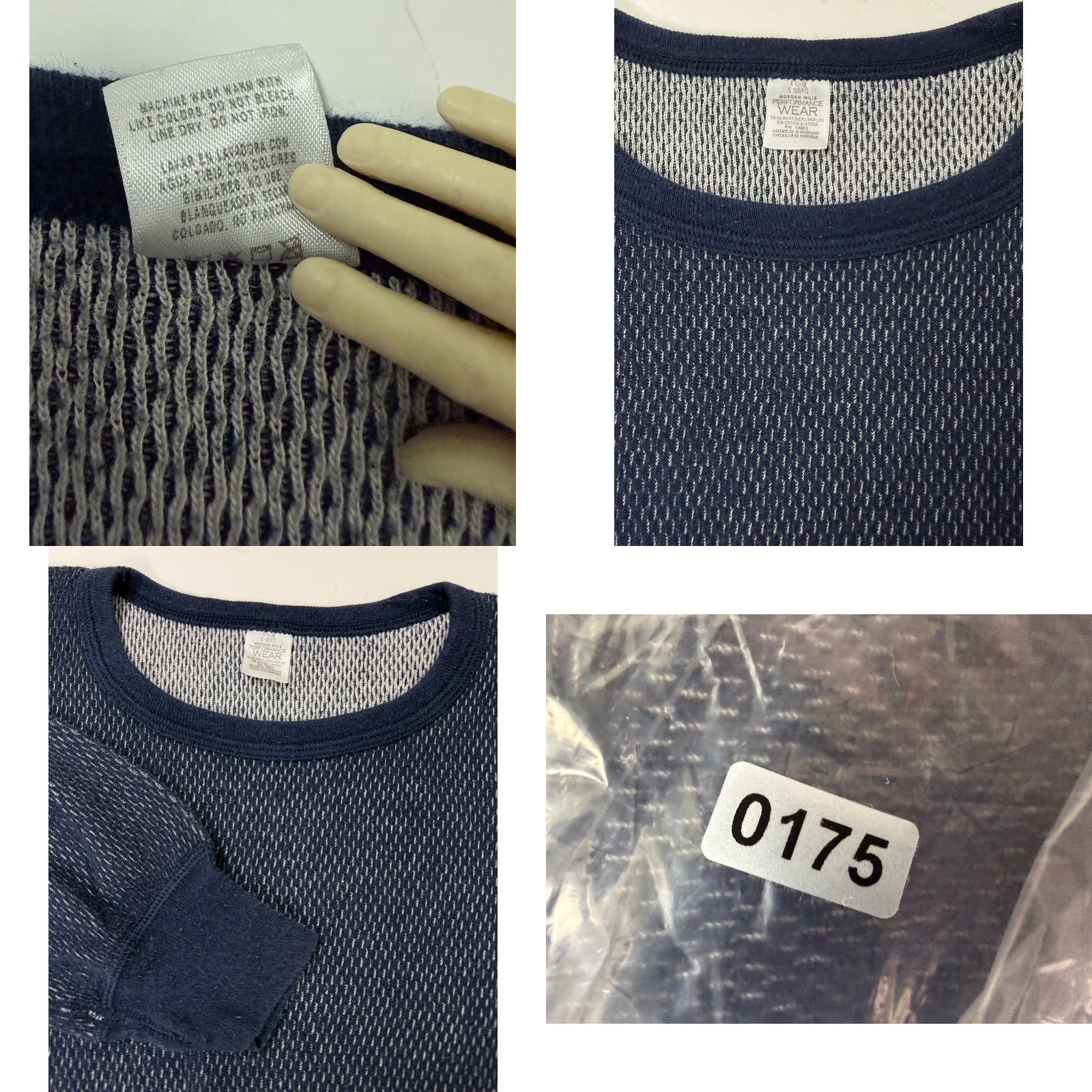 Layer 8 VINTAGE Morgan Mills Waffle-Knit Shirt Men L Navy Thermal Indoor Outdoors 90s Grunge Outdoor Pale Blue Mens XL? Size US L / EU 52-54 / 3 - 9 Thumbnail