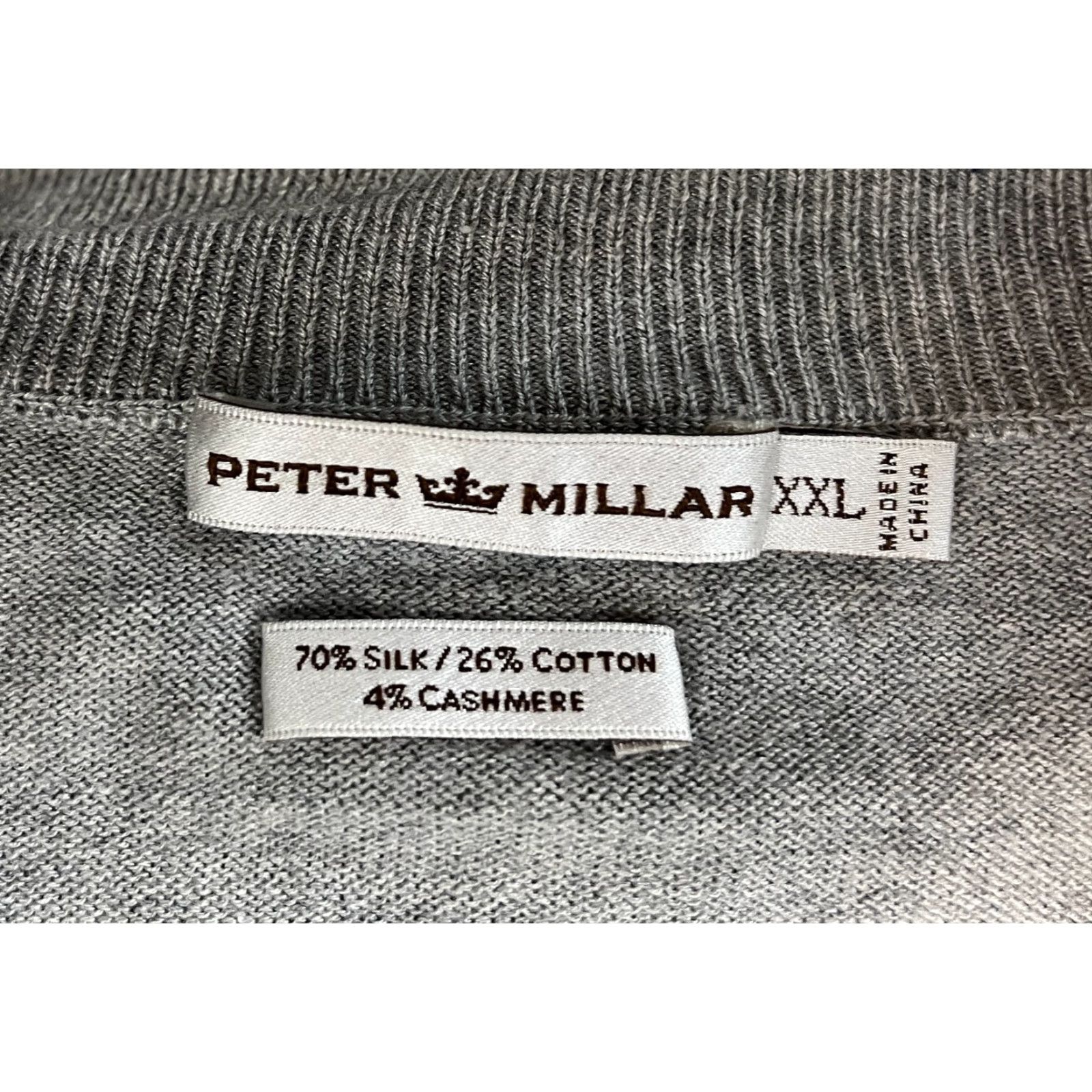 Peter Millar Peter Millar 1/4 Zip Mock Neck Sweater Knit 2XL Silk Blend Gray Mens Pullover Regular VINTAGE Size US XXL / EU 58 / 5 - 7 Thumbnail