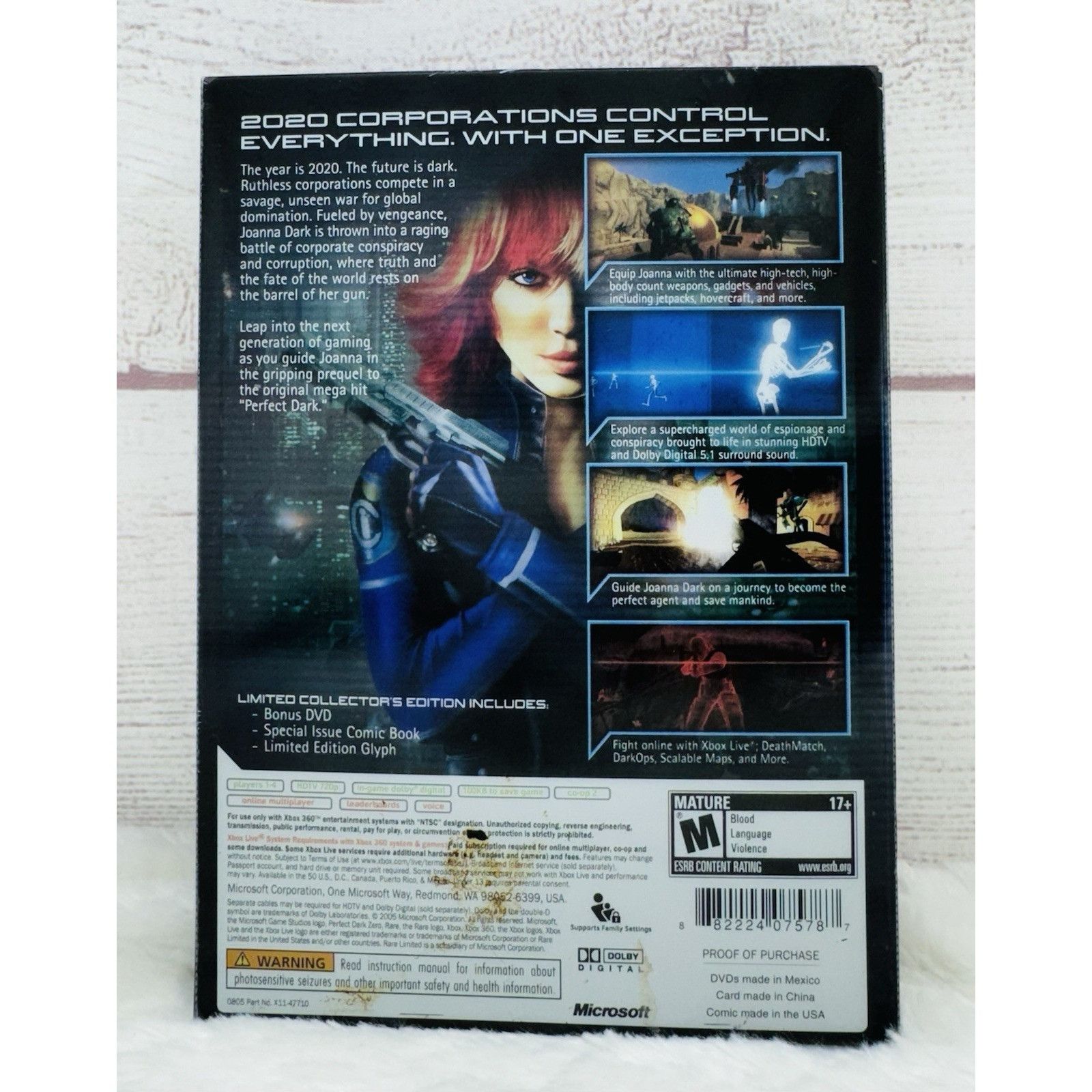 Sony Perfect Dark Zero (Xbox 360, 2005) Limited Collector's Editi Size ONE SIZE - 2 Thumbnail