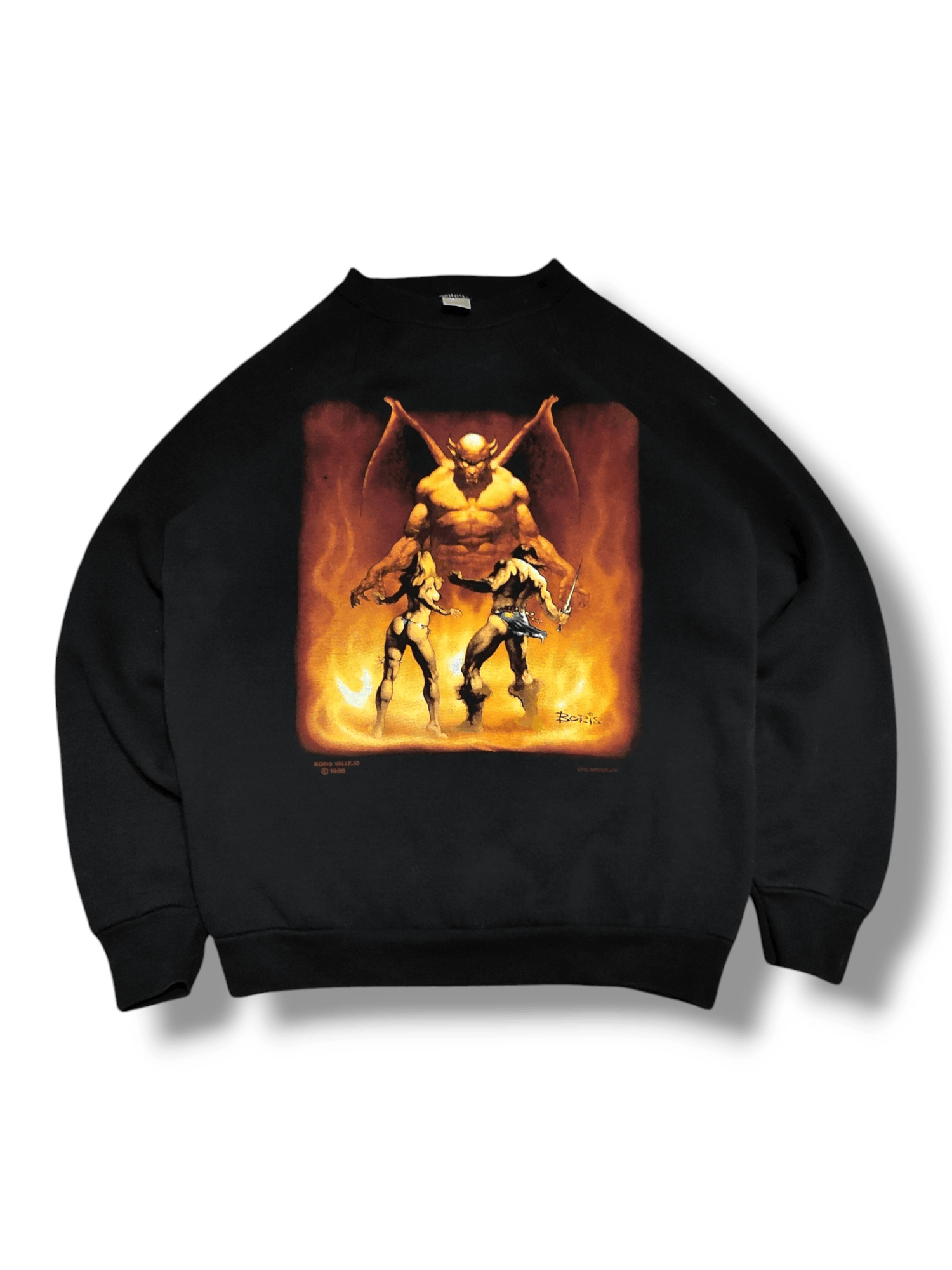 Band Tees × Vintage Boris Vallejo vintage 1986 crewneck sweatshirt print black Size US M / EU 48-50 / 2 - 1 Thumbnail