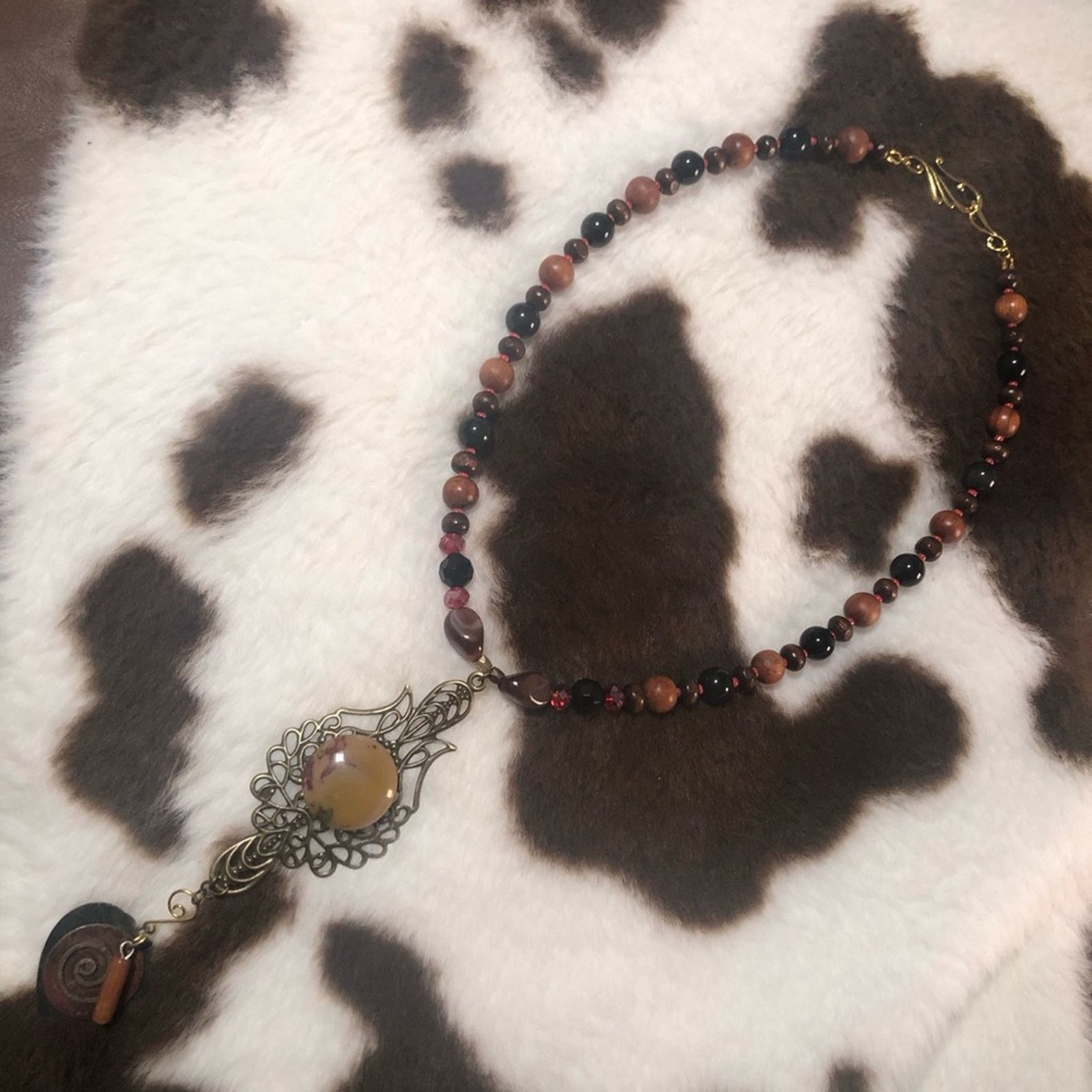 Handmade Handcrafted genuine stone mookaite black onyx necklace Size ONE SIZE - 6 Thumbnail