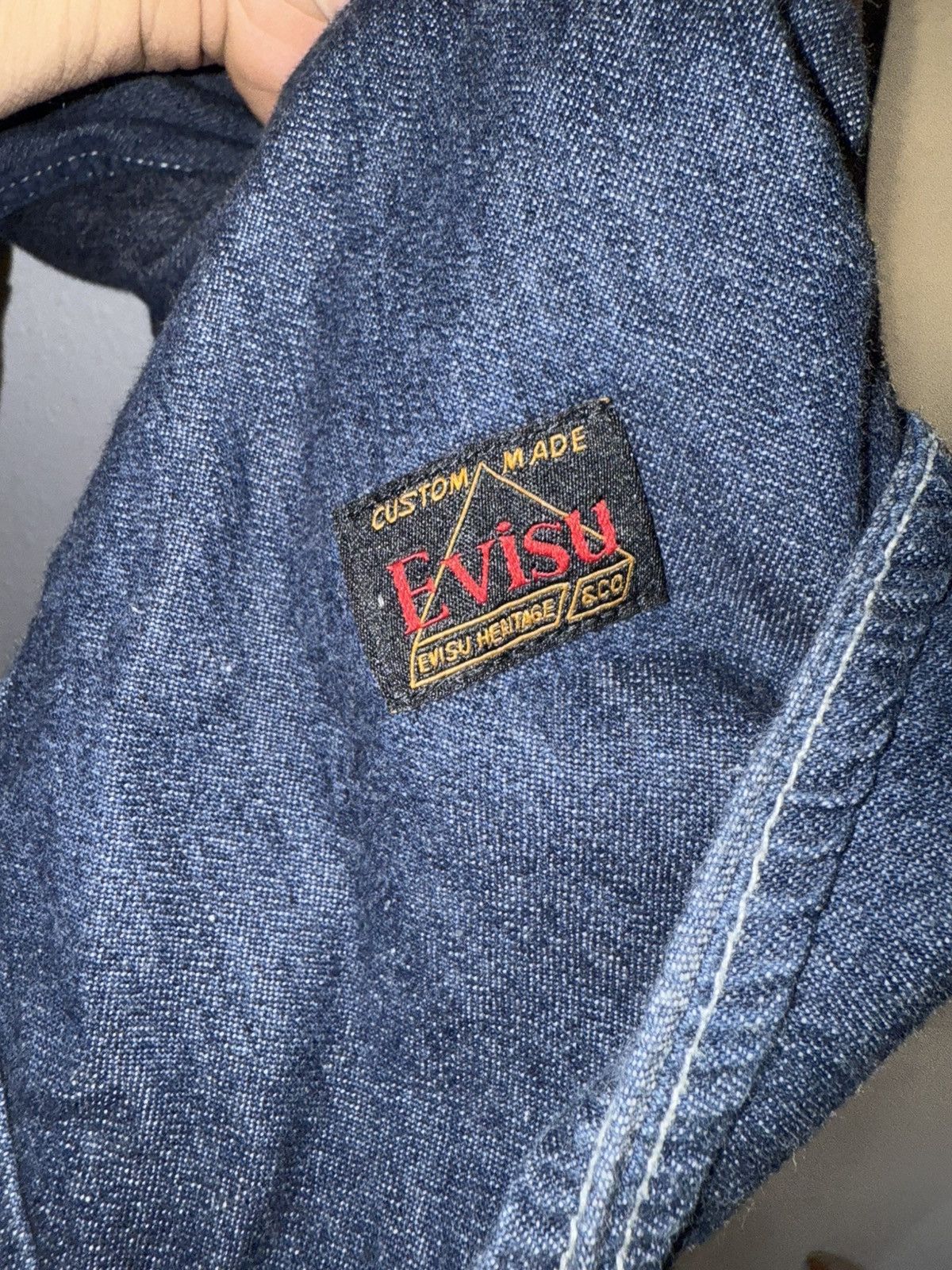 Evisu Vintage EVISU LONG SLEEVE JAPANESE DARK BLUE DENIM BUTTON UP Size US XL / EU 56 / 4 - 9 Thumbnail