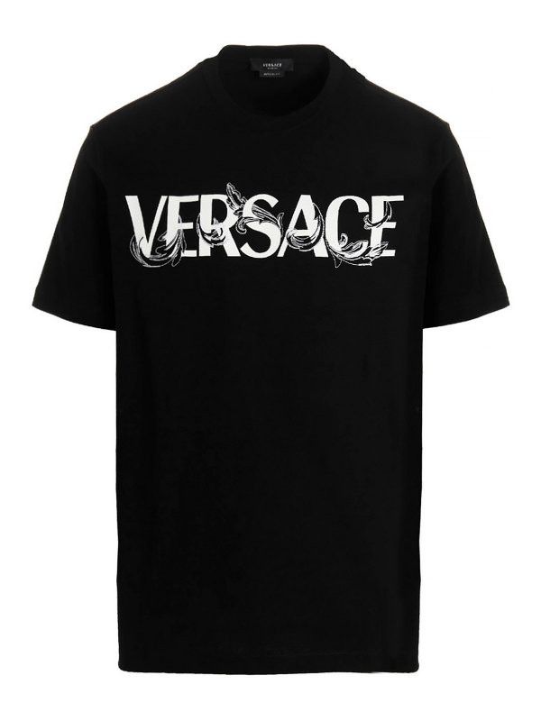 Versace o1y0525 Logo Crewneck T-Shirt in Black Size US S / EU 44-46 / 1 - 1 Thumbnail