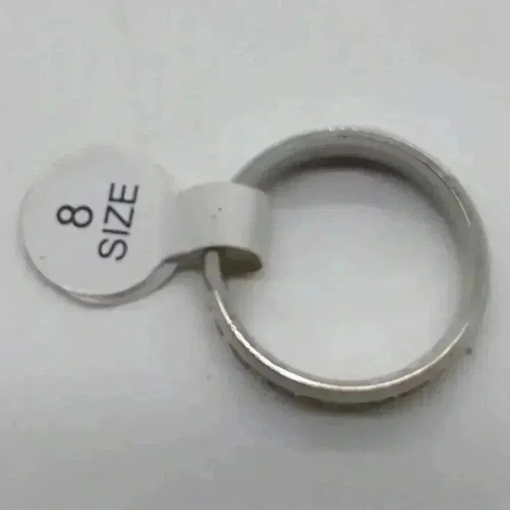 Vintage Stainless steel CZ Eternity Band ring sz 8 Size ONE SIZE - 2 Thumbnail