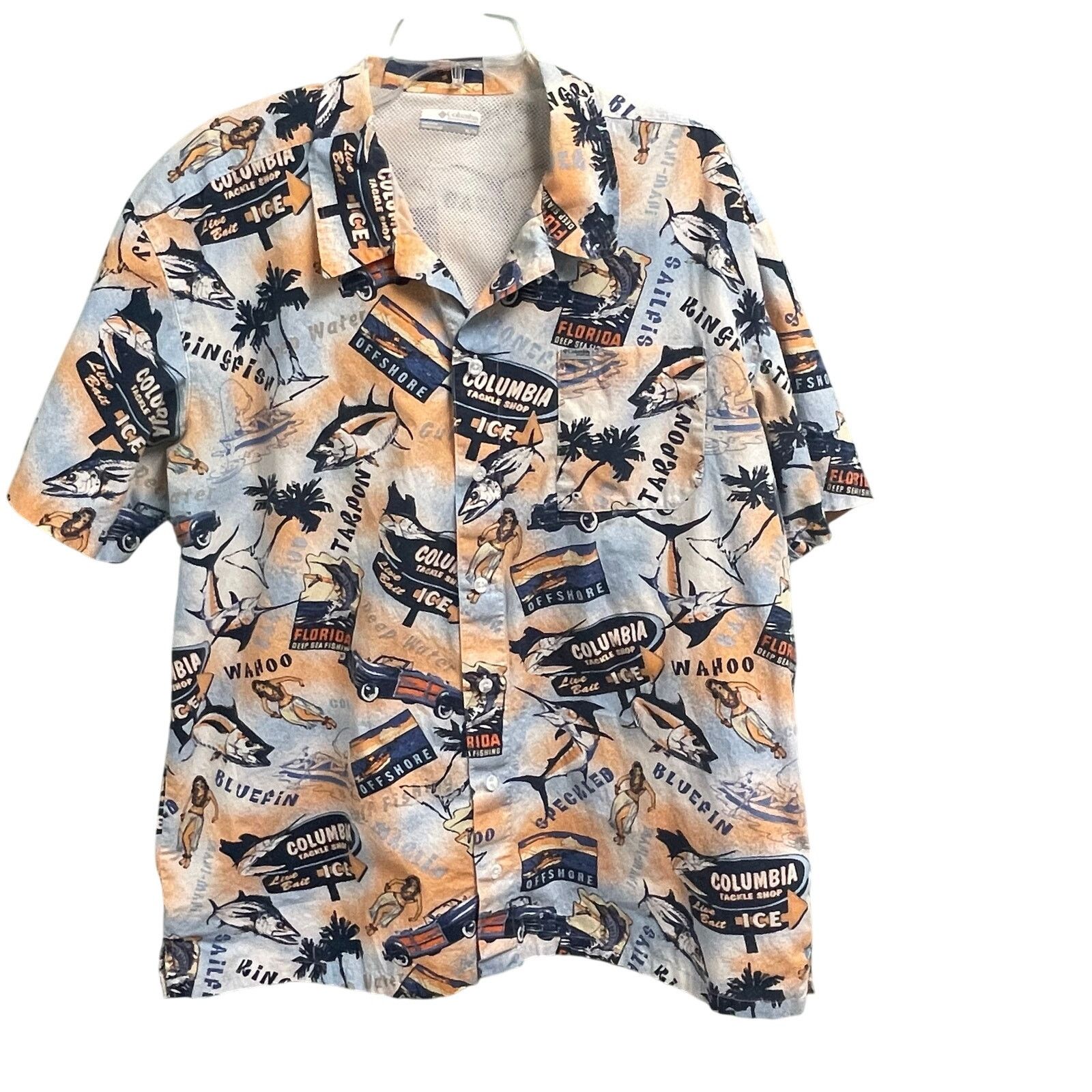 Columbia Columbia Mens Size XL Printed Fishing Button Down Shirt Size US XL / EU 56 / 4 - 1 Thumbnail