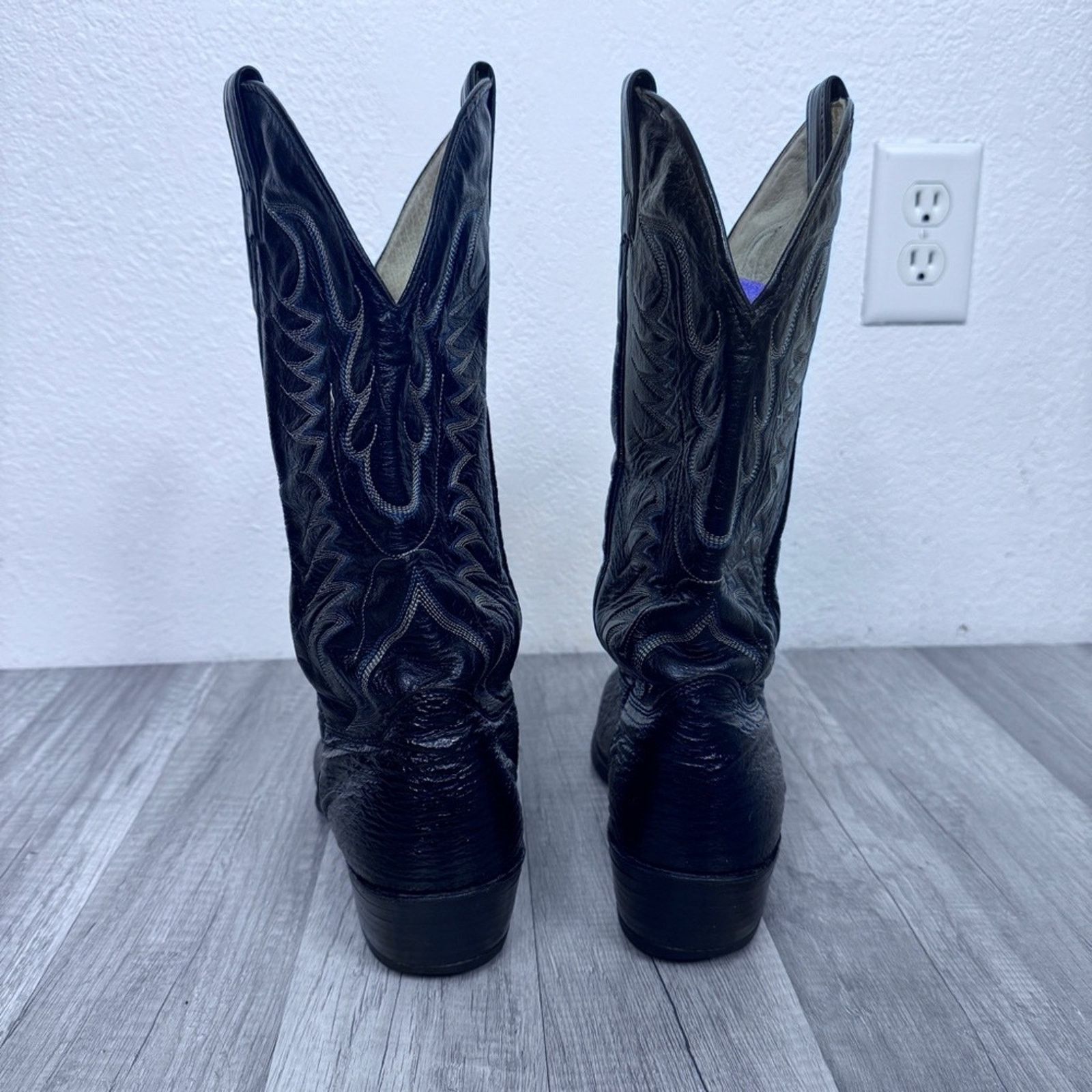 Vintage Vintage Abilene Bullhide Black Leather Cowboy Boots Men’s 11 Size US 11 / IT 41 - 7 Thumbnail
