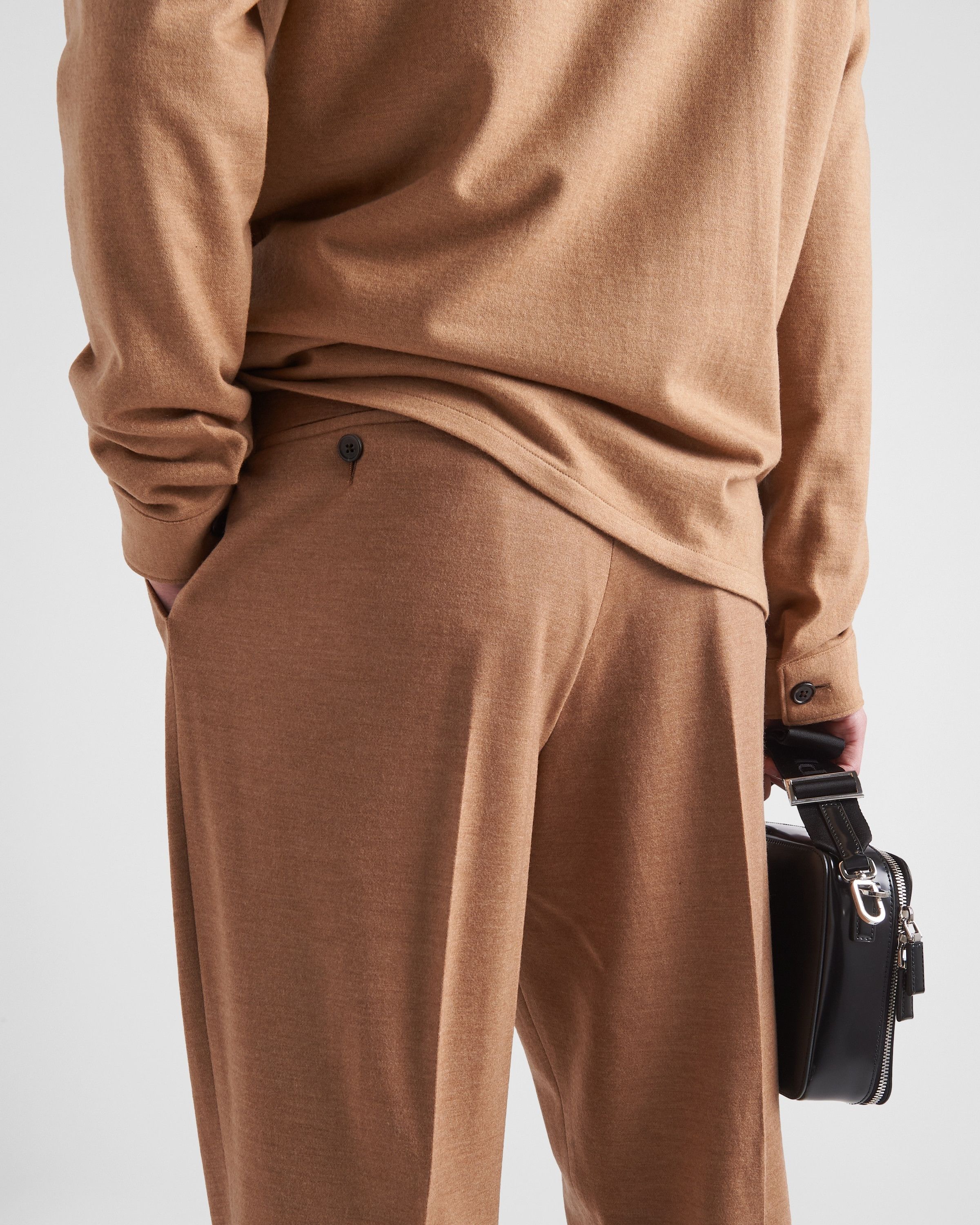 Prada o1bcso1str1025 Jersey Lana Sweatpants & Joggers in Camel Size US 30 / EU 46 - 3 Thumbnail