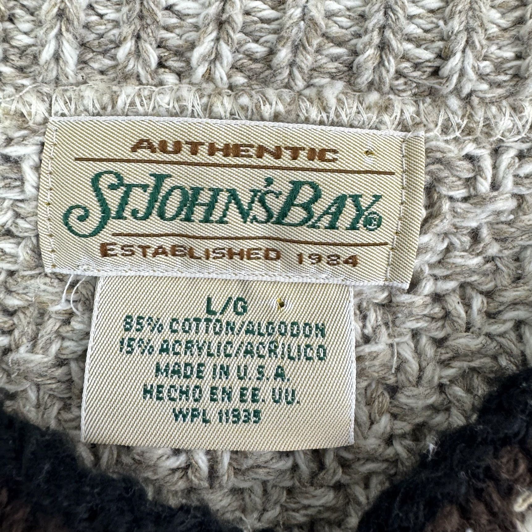 Vintage VINTAGE St John's Bay Brown Pullover Sweater Adult Large Crew Neck 90s Nature Mens Size US L / EU 52-54 / 3 - 5 Thumbnail