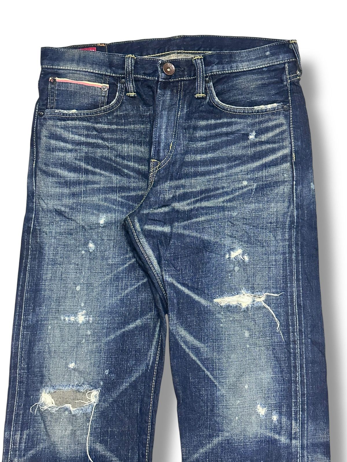 Edwin Edwin Vintage Selvedge Distressed and Painted Faded Wash Size US 33 - 4 Thumbnail