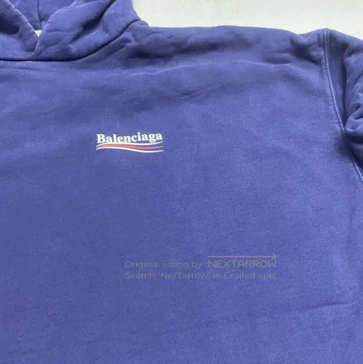 Balenciaga Balenciaga Men's Blue Printed Hoodie. Size US S / EU 44-46 / 1 - 5 Thumbnail