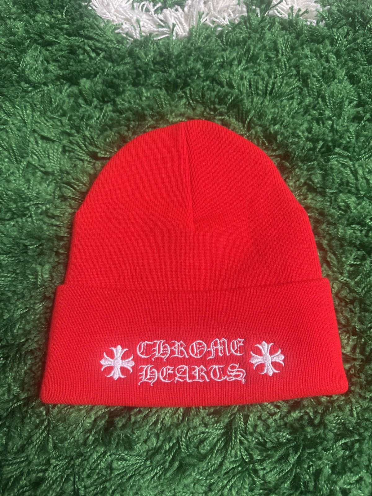 Chrome Hearts Chrome Hearts Red Beanie Size ONE SIZE - 1 Thumbnail