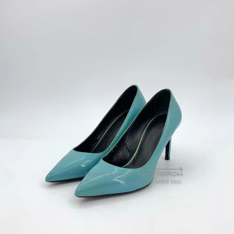 Saint Laurent Paris Saint Laurent Paris Light Blue Leather Pointed Toe High He Size US 8 / IT 38 - 1 Thumbnail