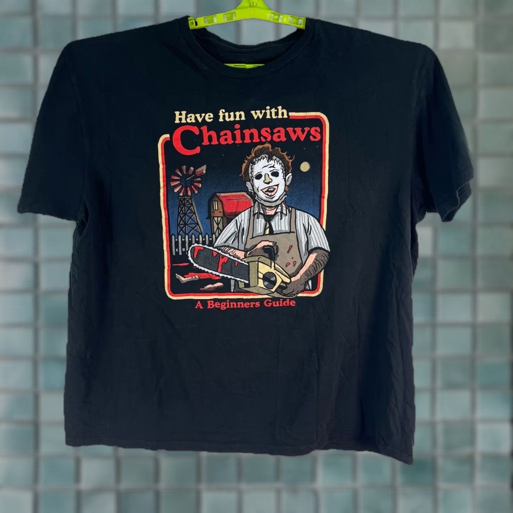 Vintage Texas Chainsaw Leatherface Have Fun With Chainsaws Graphic T Shirt Men’s S Size US XXL / EU 58 / 5 - 1 Thumbnail