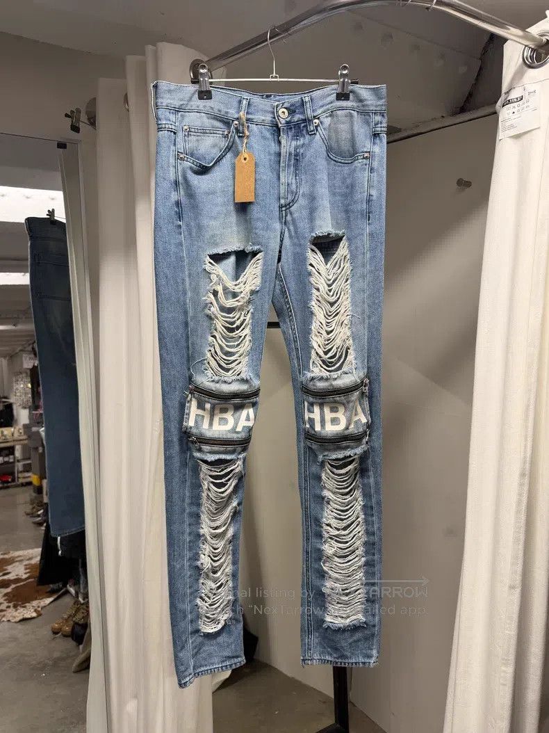 Hood By Air Hood By Air Distressed Blue Denim Mid-thigh Zipper Size US 28 / EU 44 - 1 Thumbnail
