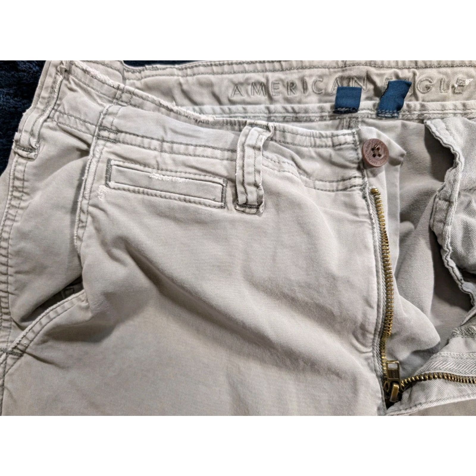 American Eagle Outfitters American Eagle Outfitters Cargo Pants Men 34x30 Gray Canvas Flex Lived In Straight 34in Inseam Regular Fit Vintage No Size US 34 / EU 50 - 4 Thumbnail