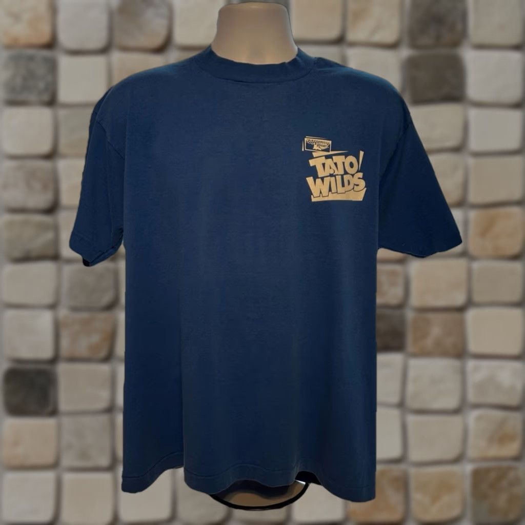 Fruit Of The Loom VINTAGE 90s Keebler Tato Wild Shirt Men XL Blue Double-Sided Knit Cotton 1990s Promotional Keebler Logo USA Men XL Blue Shirt Size US XL / EU 56 / 4 - 1 Thumbnail