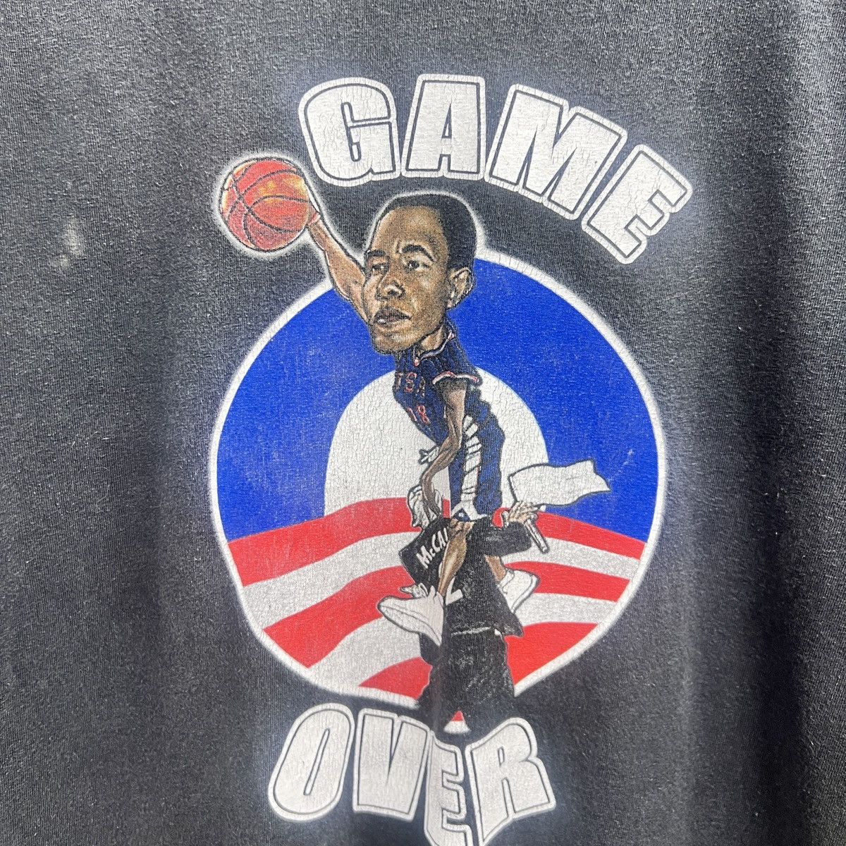 Vintage VTG BARRACK OBAMA GAME OVER BASKETBALL TEE Size US M / EU 48-50 / 2 - 3 Thumbnail