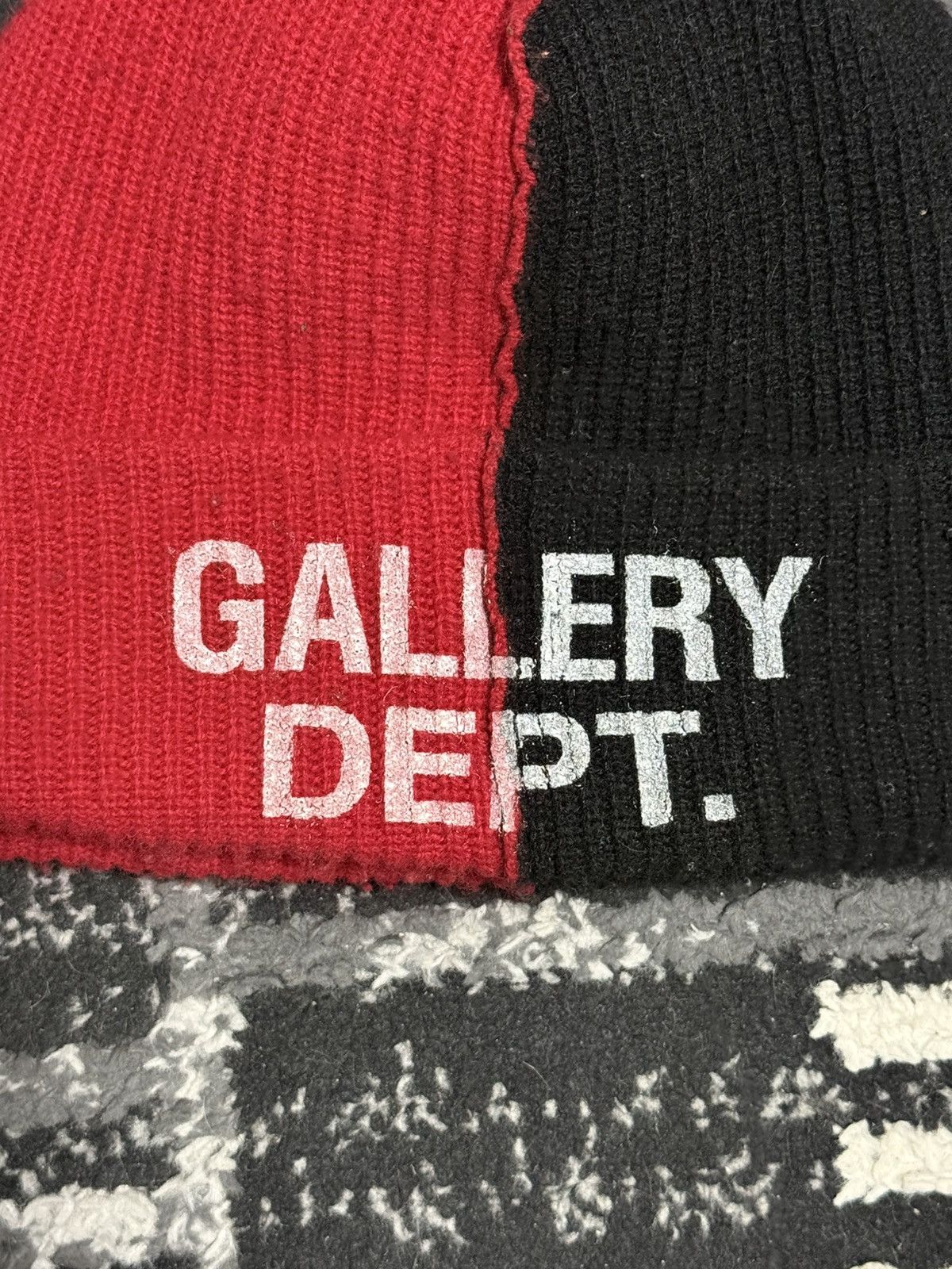 Gallery Dept. GALLERY DEPT. TOPANGA BLACK AND RED CASHMERE WOOL BEANIE OS Size ONE SIZE - 2 Thumbnail