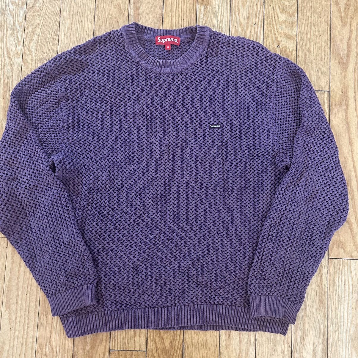 Supreme Supreme Open Knit Small Box Sweater Medium Dusty Purple | Grailed