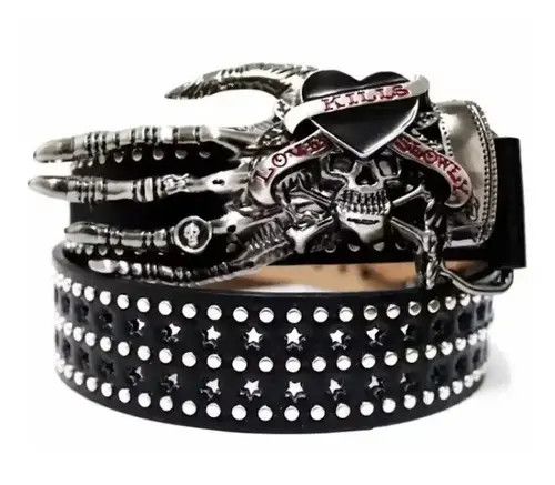 Japanese Brand punk rivets skull love Belt Size ONE SIZE - 5 Thumbnail