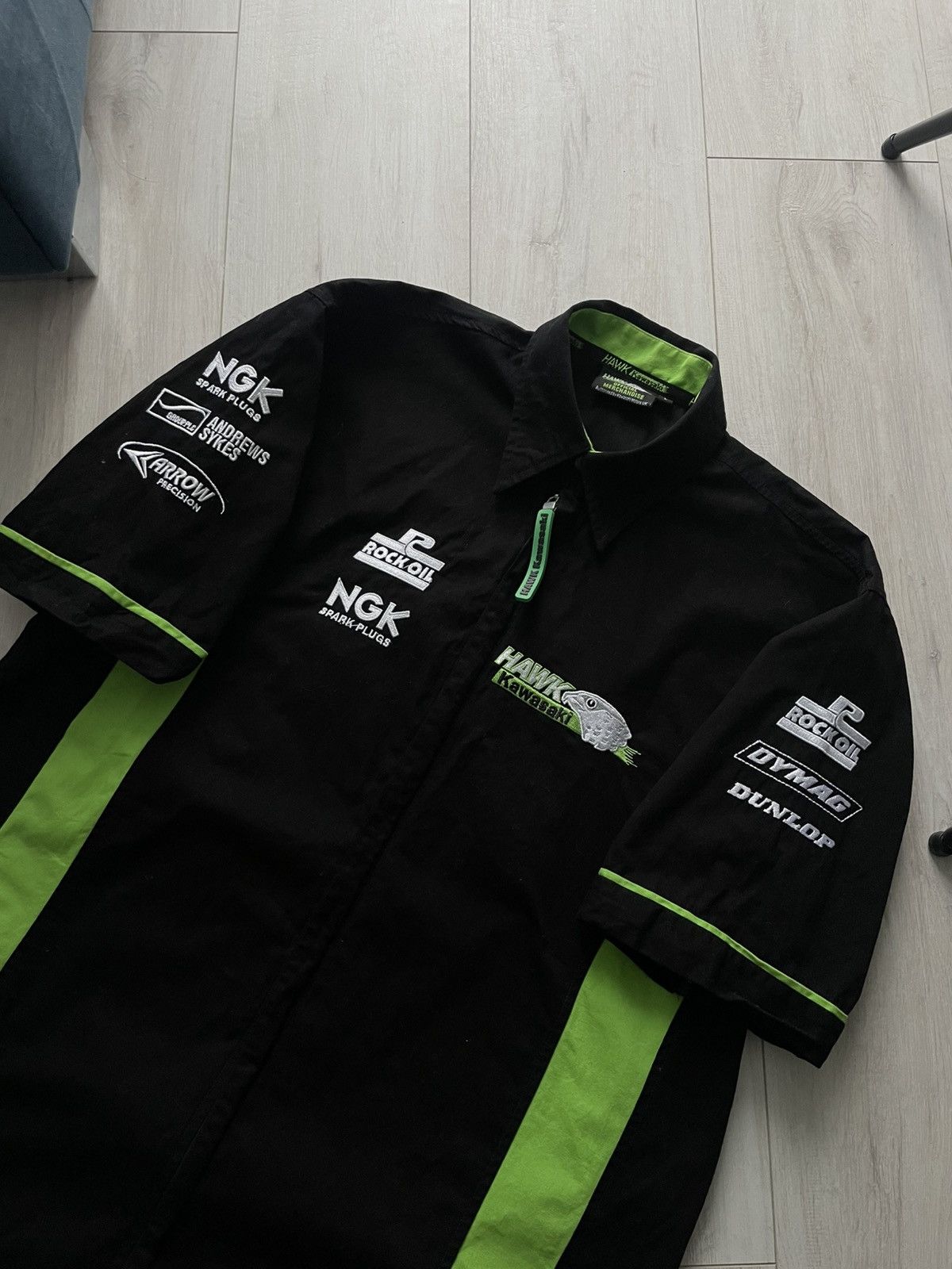 Vintage Vintage Hawk Kawasaki Motorsport Racing Shirt Y2K Jersey Size US L / EU 52-54 / 3 - 3 Thumbnail