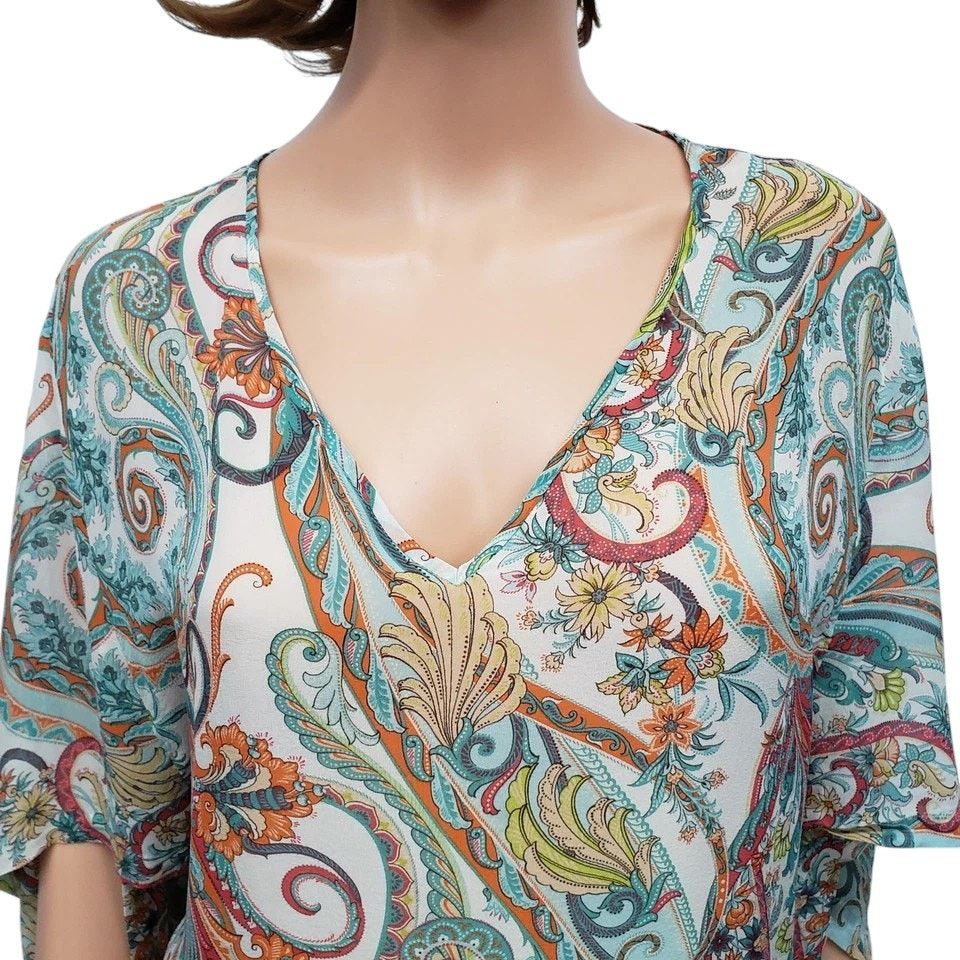 Lafayette 148 Lafayette 148 Silk Paisley Top Blouse Tunic Oversized V-Neck Size S / US 4 / IT 40 - 5 Thumbnail