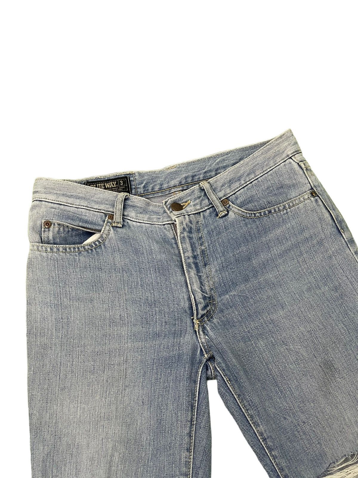 Japanese Brand Flare Jeans Blue Way Japan Faded Distress Boot Cut 7🟦6 Size US 30 / EU 46 - 8 Thumbnail