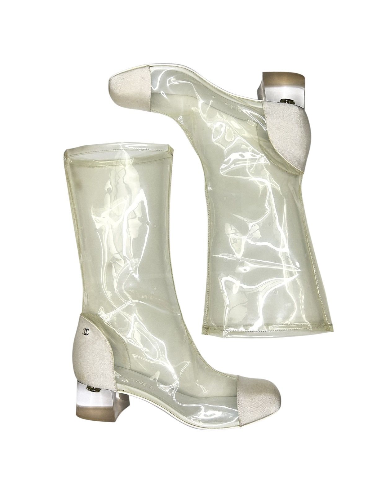 Chanel S/S 18 Transparent Boots Size US 8 / IT 38 - 3 Thumbnail