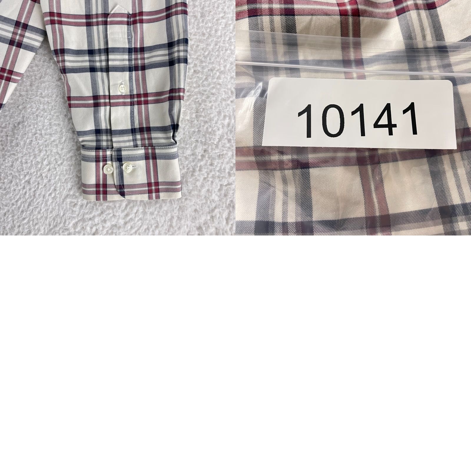 Brooks Brothers Brooks Brothers 1818 Ivory Plaid Button-Down Dress Shirt Mens Large Regent Fit Size 42R - 9 Thumbnail